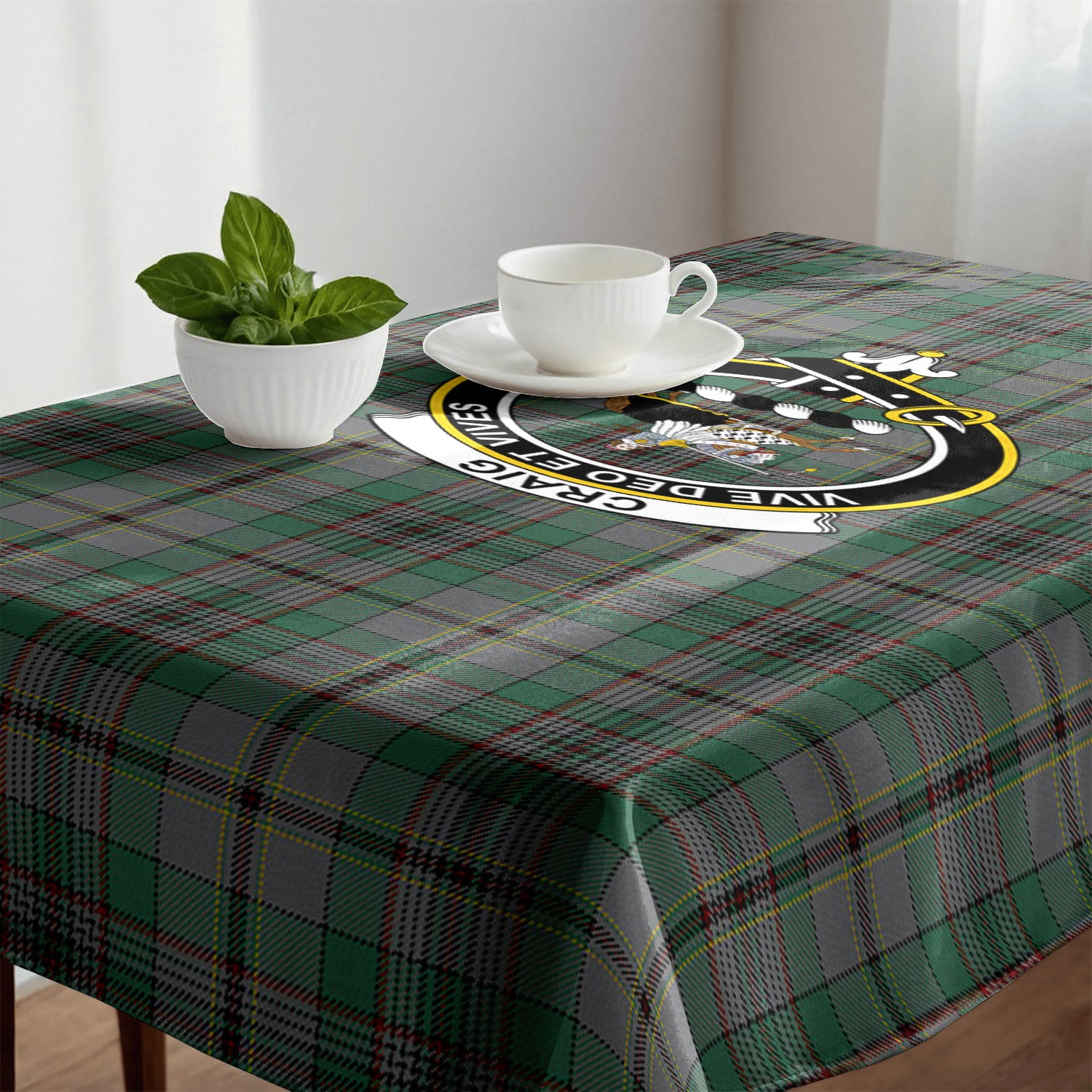 Craig Tartan Crest Tablecloth