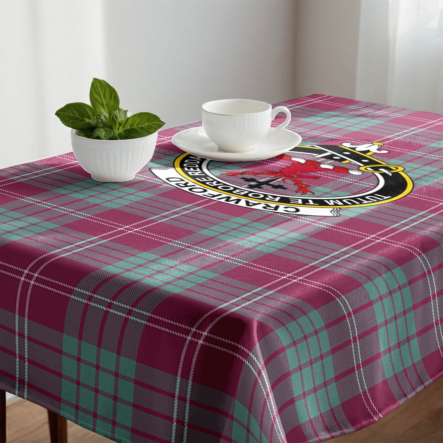 Crawford Ancient Tartan Crest Tablecloth