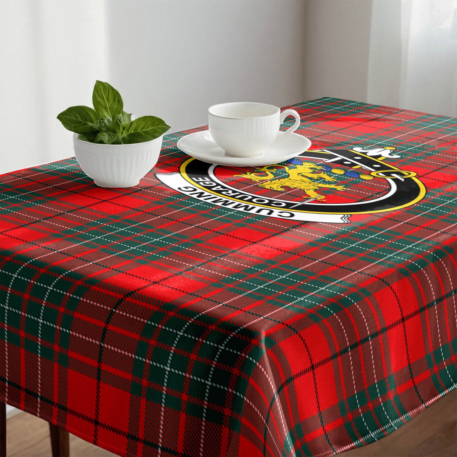 Cumming Modern Tartan Crest Tablecloth
