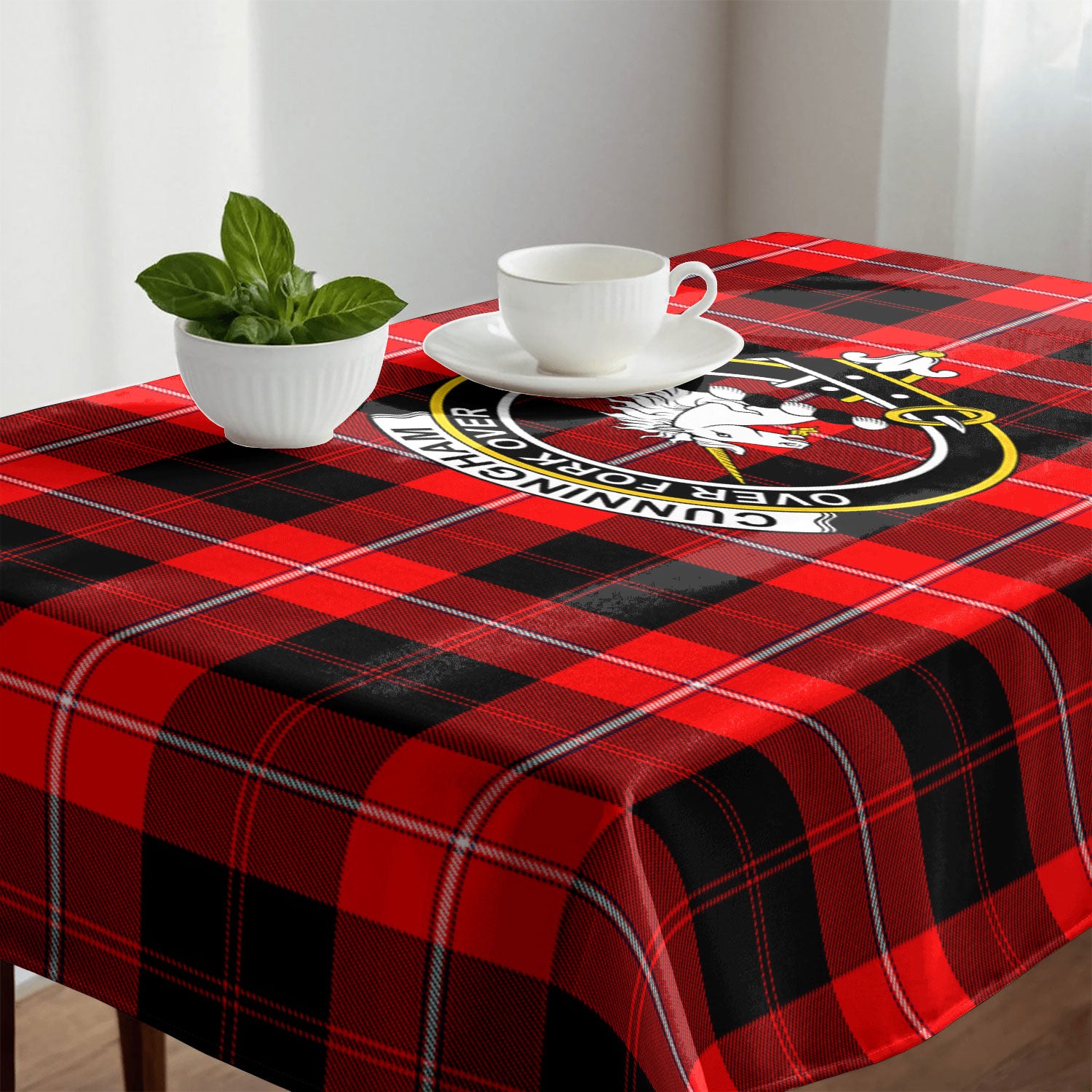 Cunningham Modern Tartan Crest Tablecloth