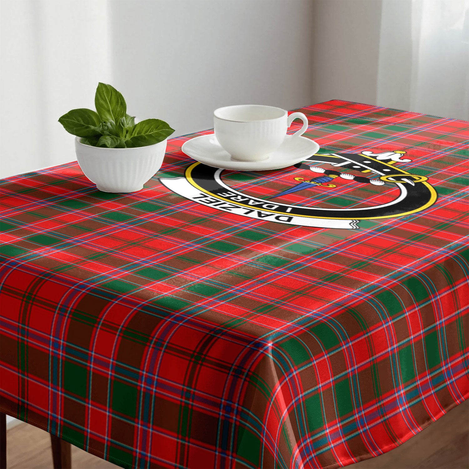 Dalziel Modern Tartan Crest Tablecloth