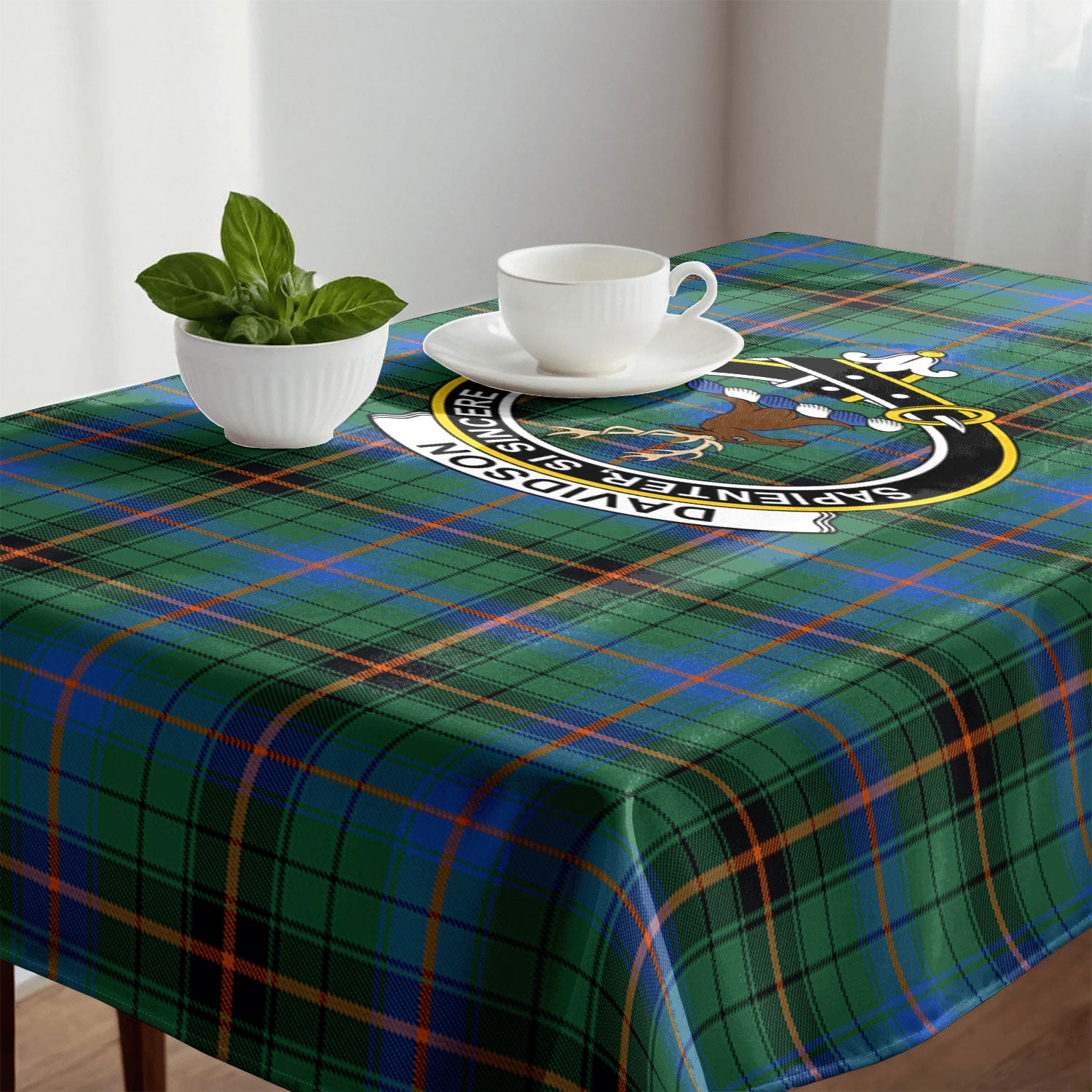 Davidson Ancient Tartan Crest Tablecloth
