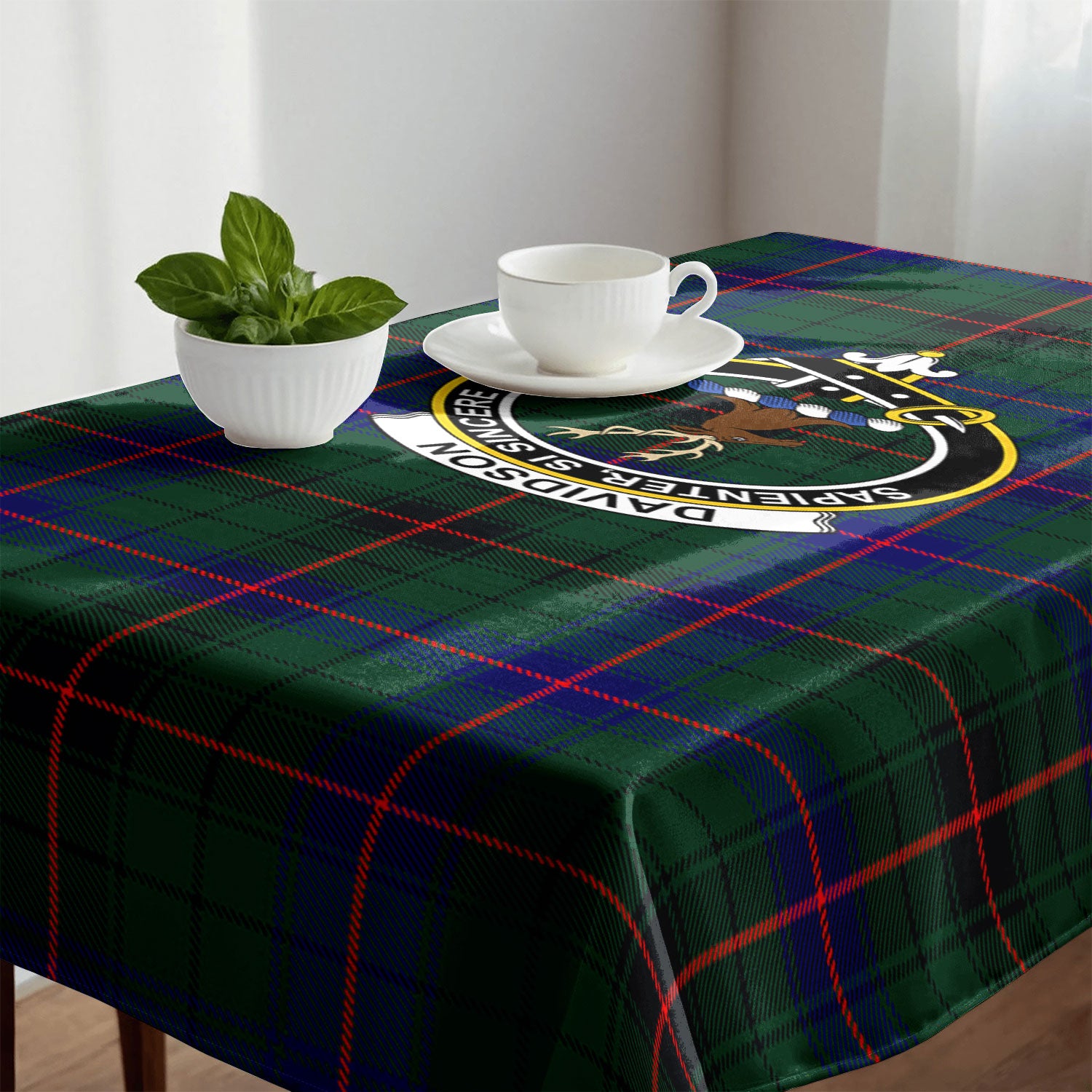 Davidson Modern Tartan Crest Tablecloth