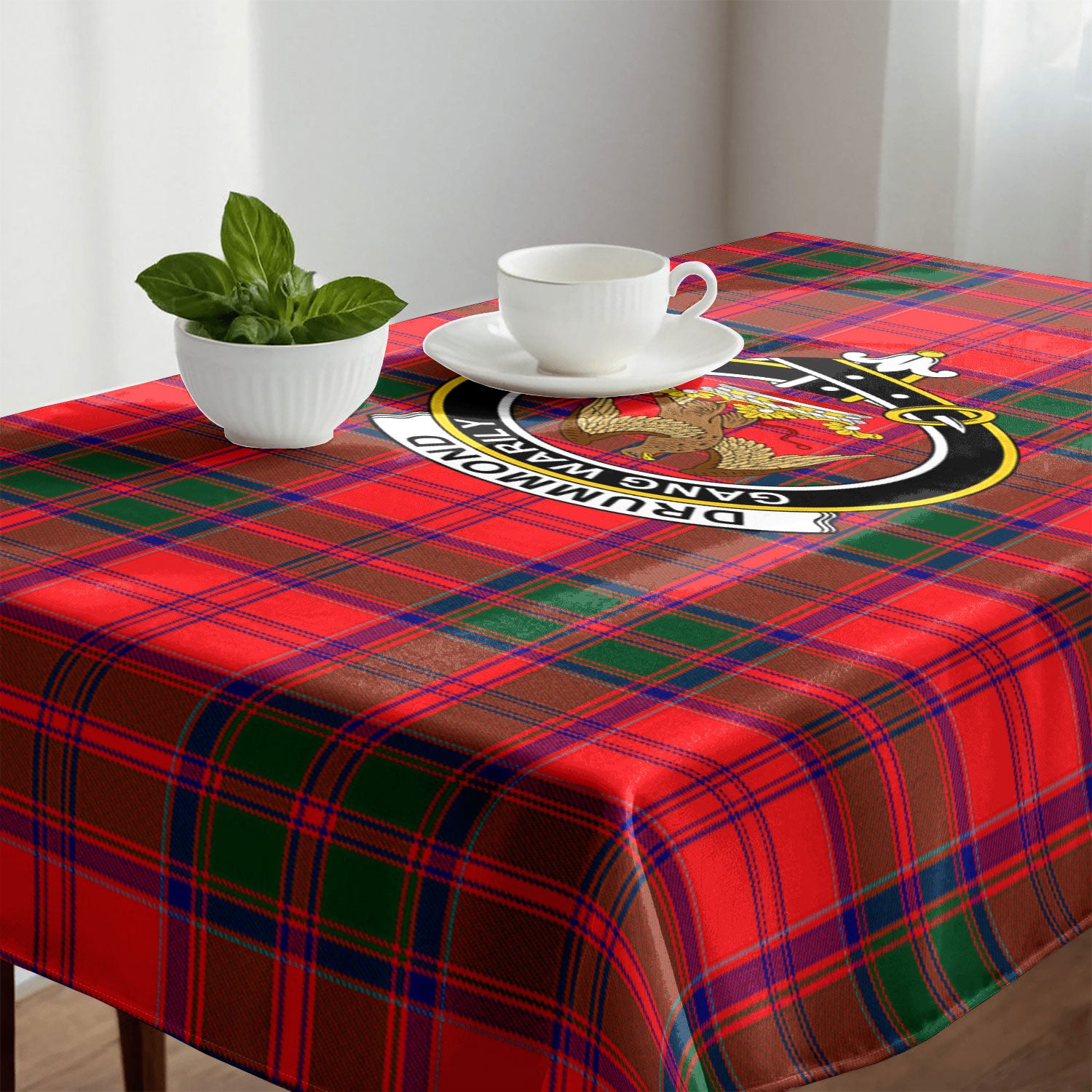 Drummond Modern Tartan Crest Tablecloth