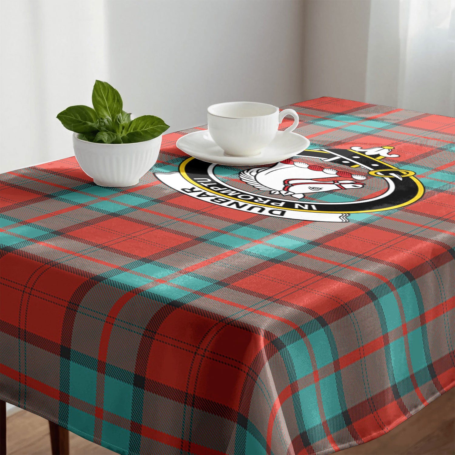 Dunbar Ancient Tartan Crest Tablecloth