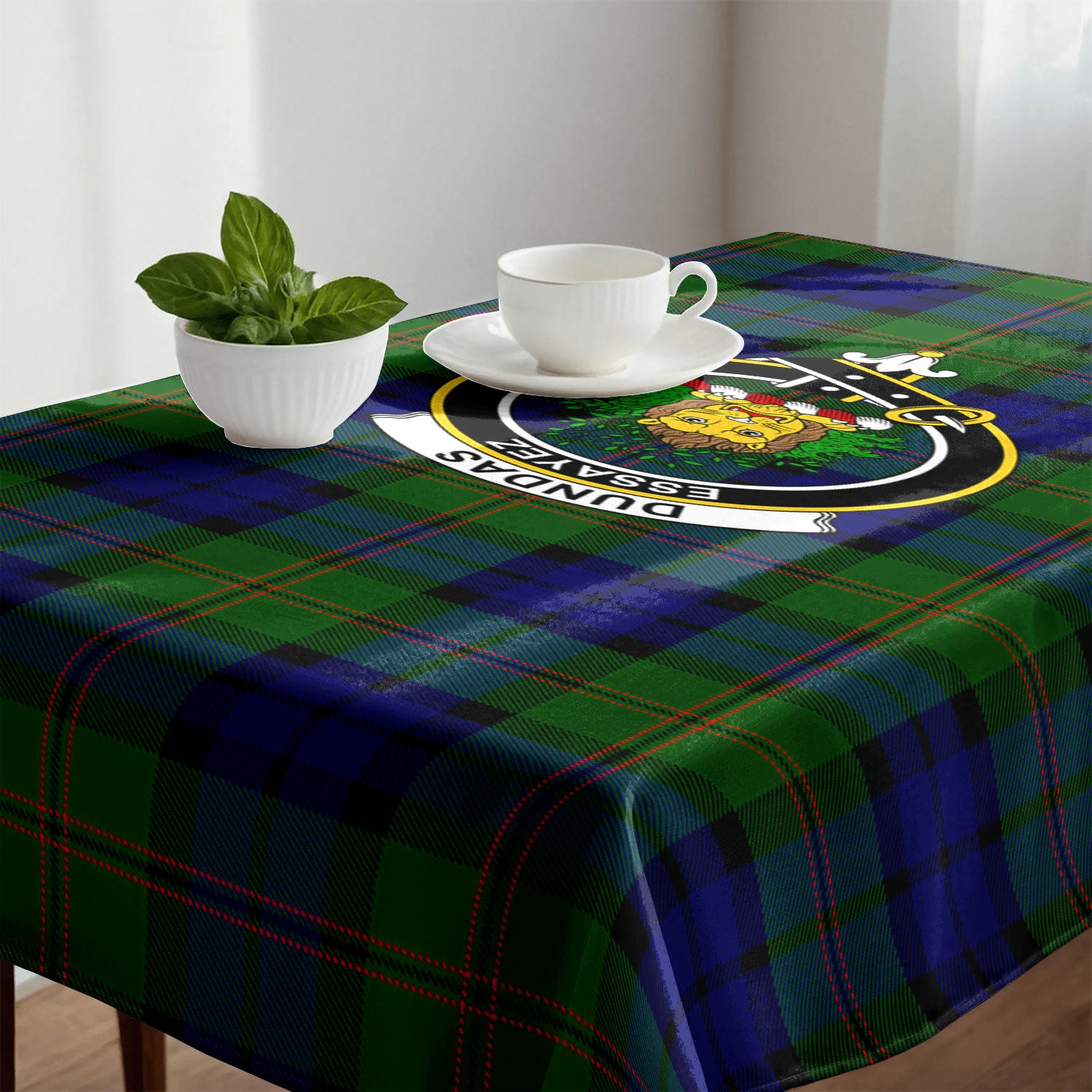 Dundas Modern Tartan Crest Tablecloth