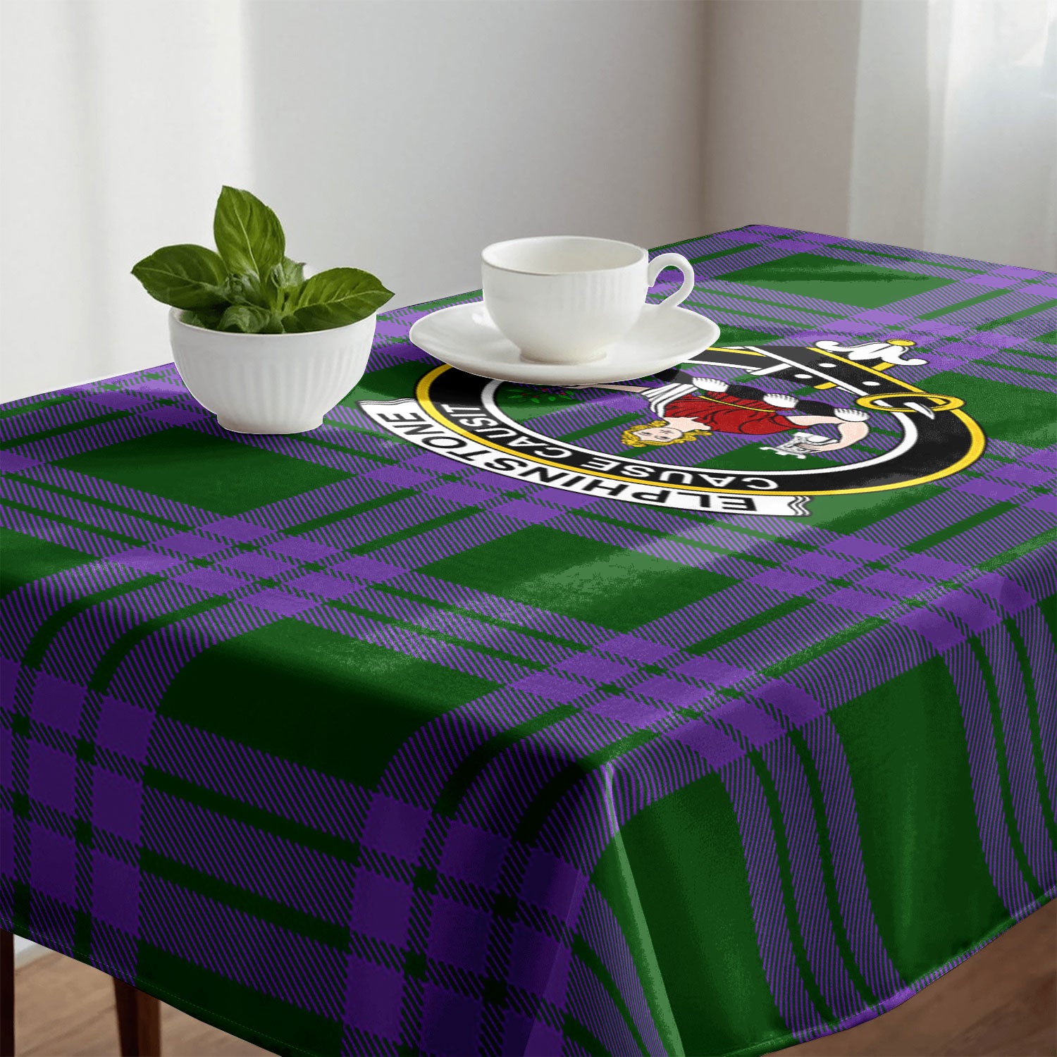 Elphinstone Tartan Crest Tablecloth