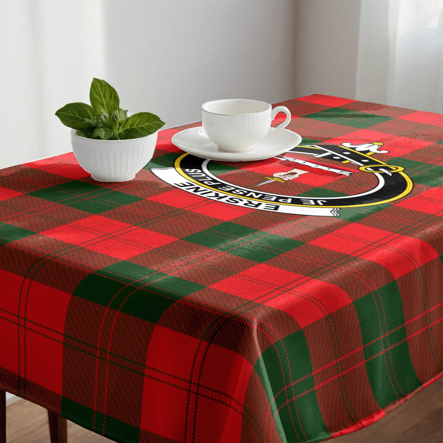 Erskine Modern Tartan Crest Tablecloth