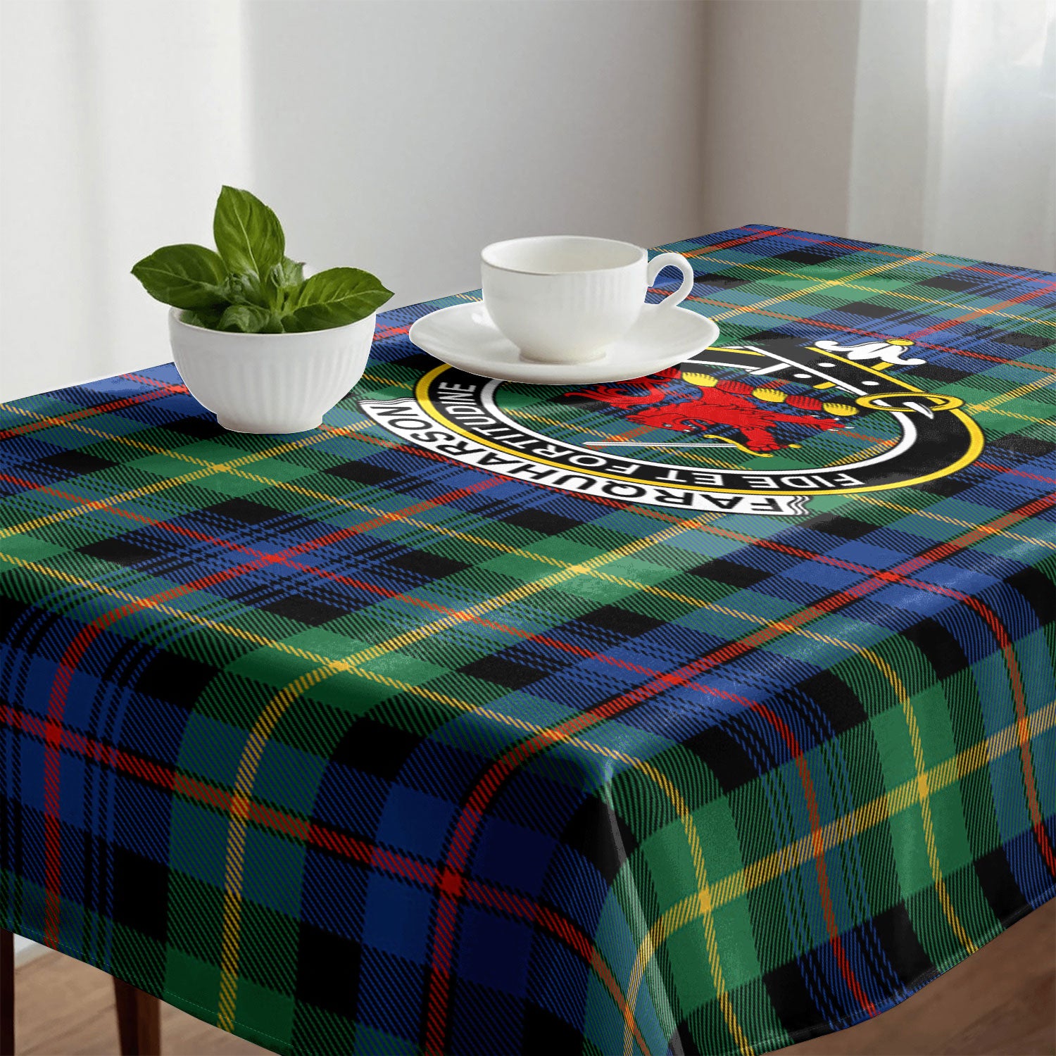 Farquharson Ancient Tartan Crest Tablecloth
