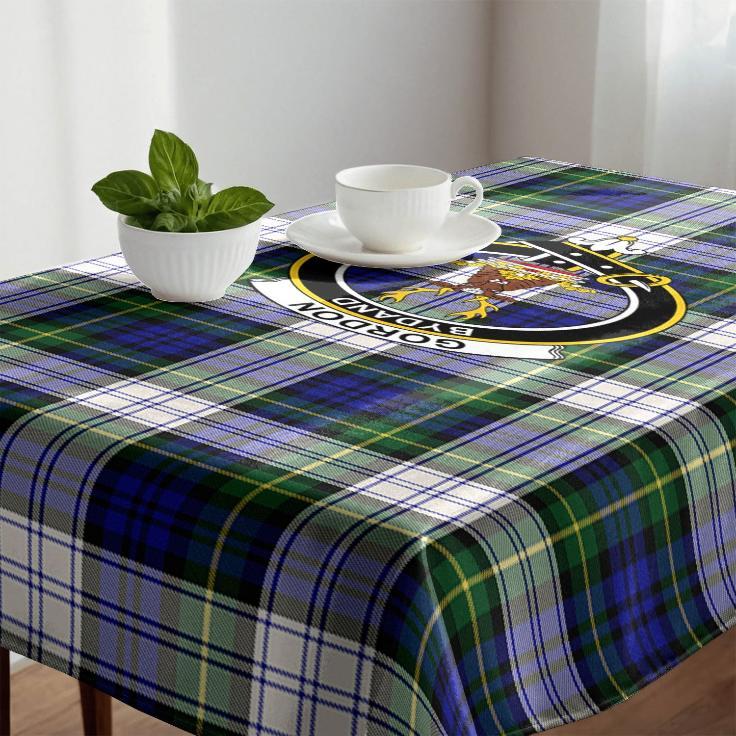 Gordon Dress Modern Tartan Crest Tablecloth