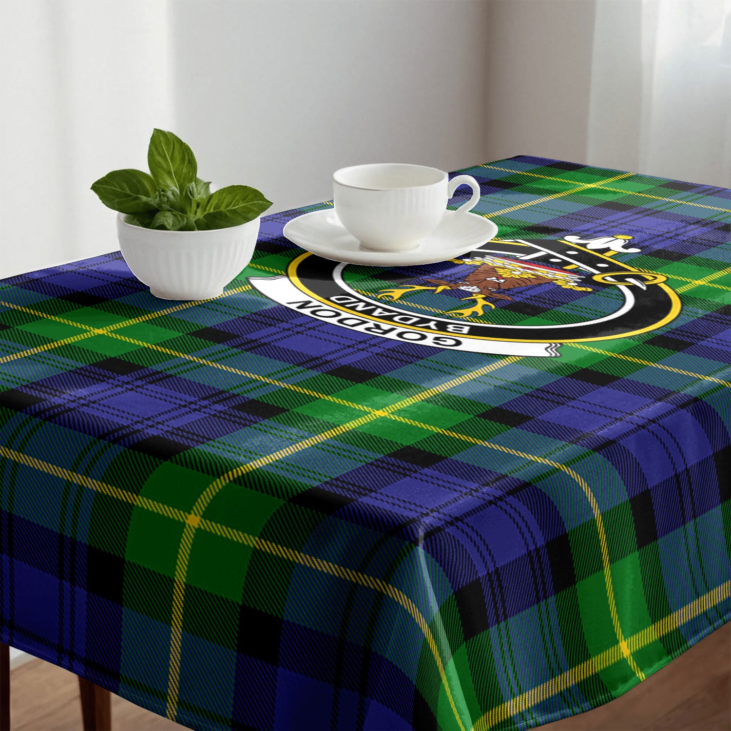 Gordon Modern Tartan Crest Tablecloth