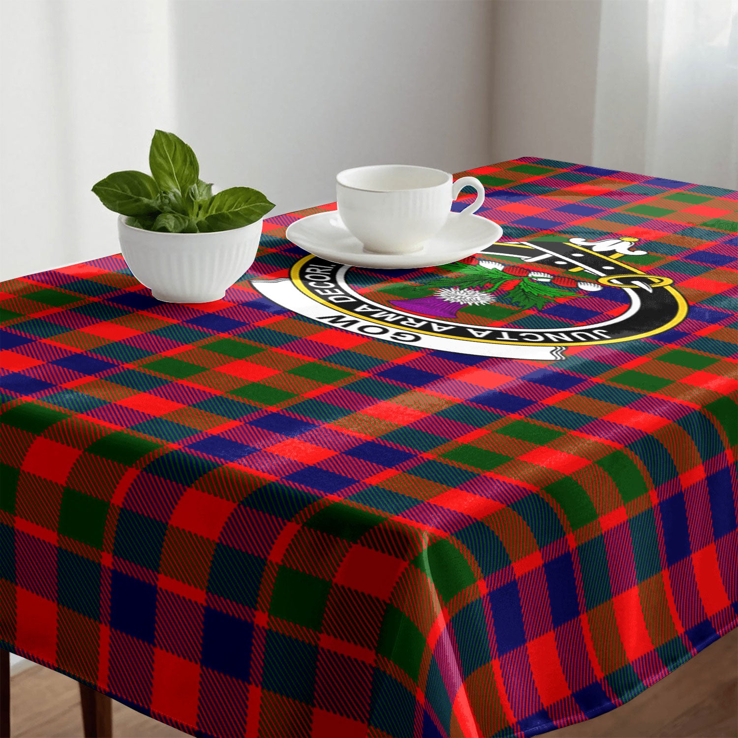 Gow (of Skeoch) Tartan Crest Tablecloth