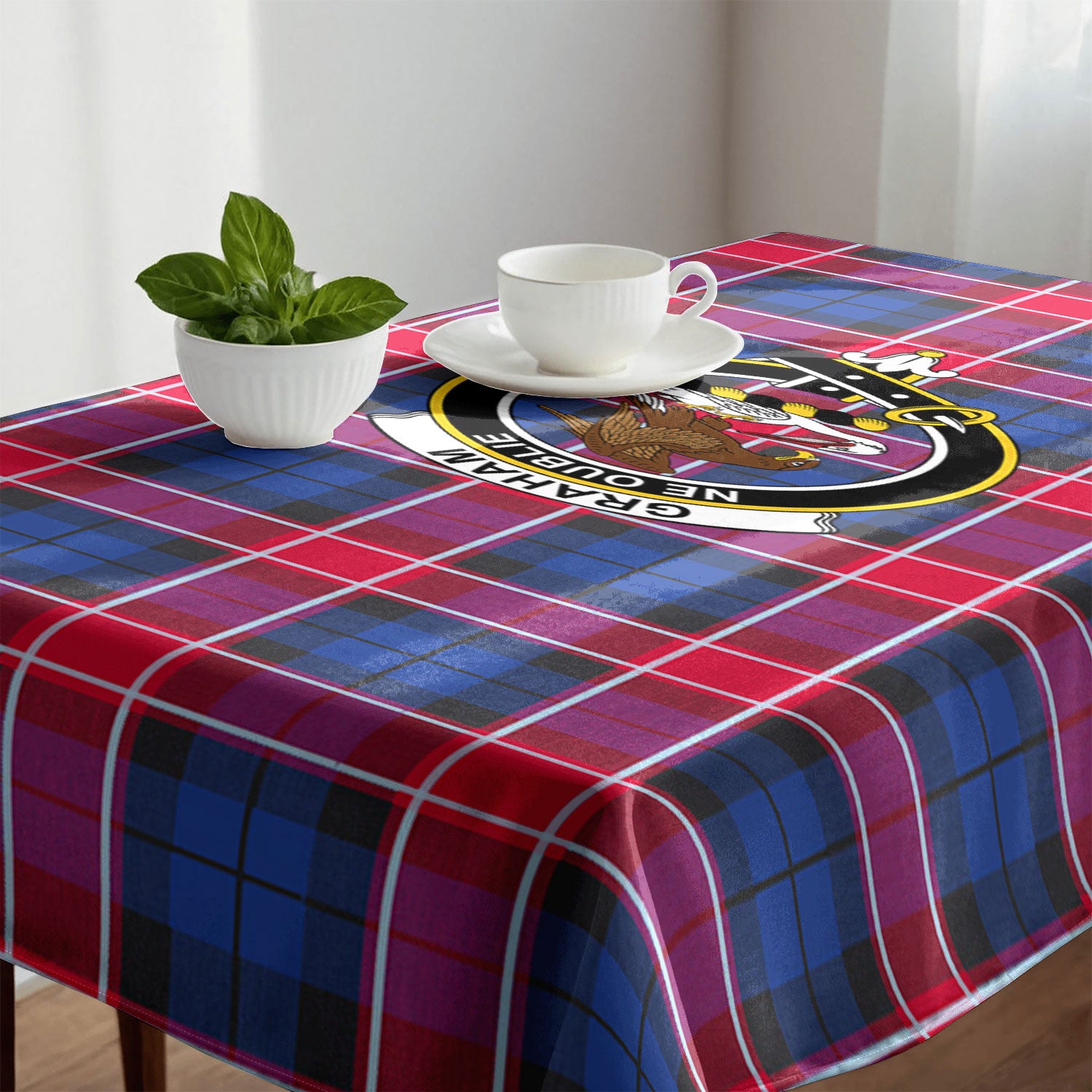 Graham of Menteith Red Tartan Crest Tablecloth