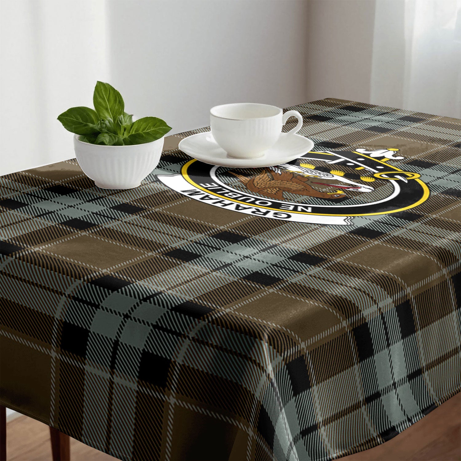 Graham of Menteith Weathered Tartan Crest Tablecloth