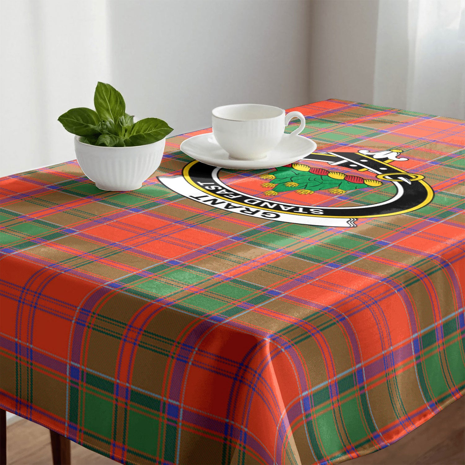 Grant Ancient Tartan Crest Tablecloth