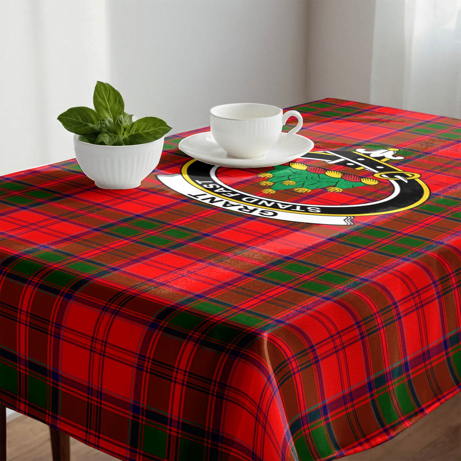 Grant Modern Tartan Crest Tablecloth