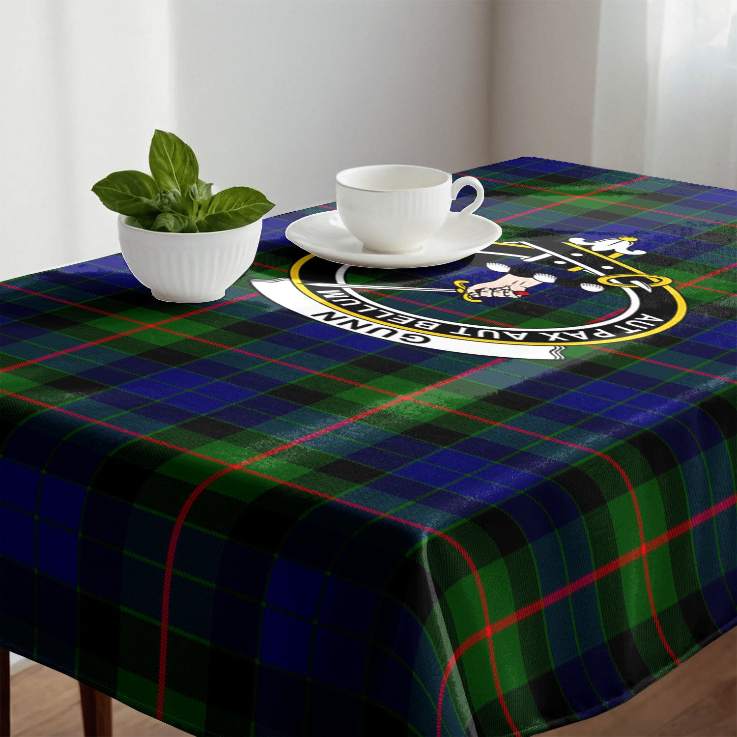 Gunn Modern Tartan Crest Tablecloth