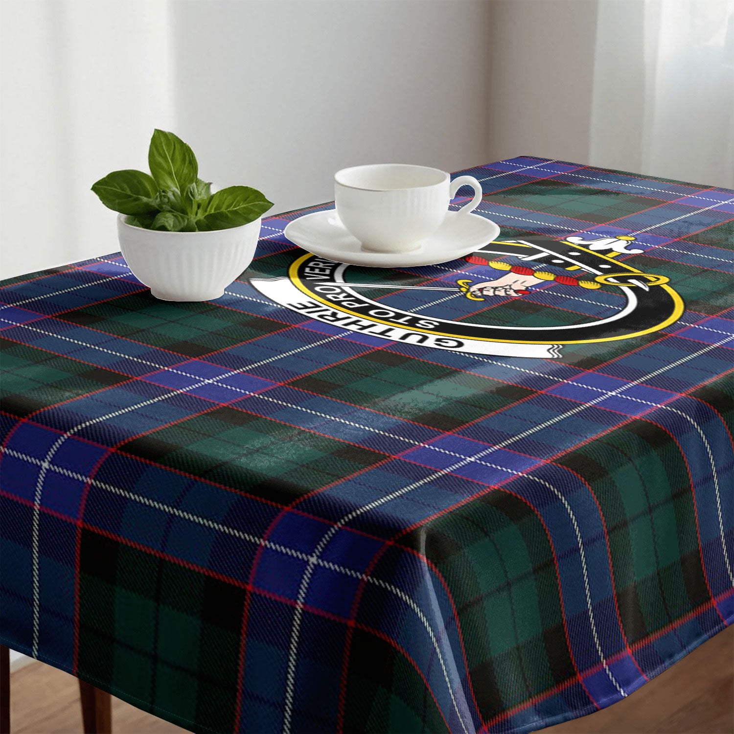 Guthrie Modern Tartan Crest Tablecloth
