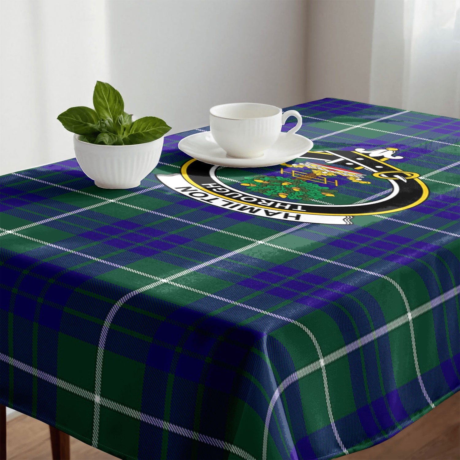 Hamilton Hunting Modern Tartan Crest Tablecloth