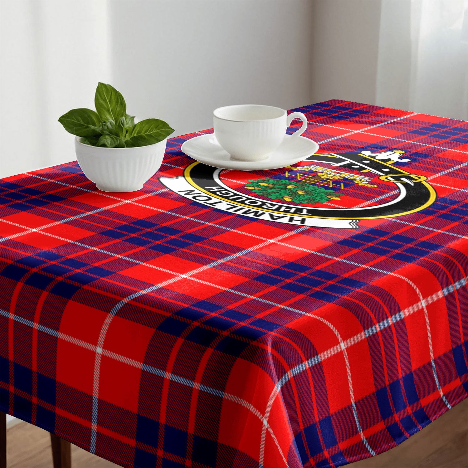 Hamilton Modern Tartan Crest Tablecloth