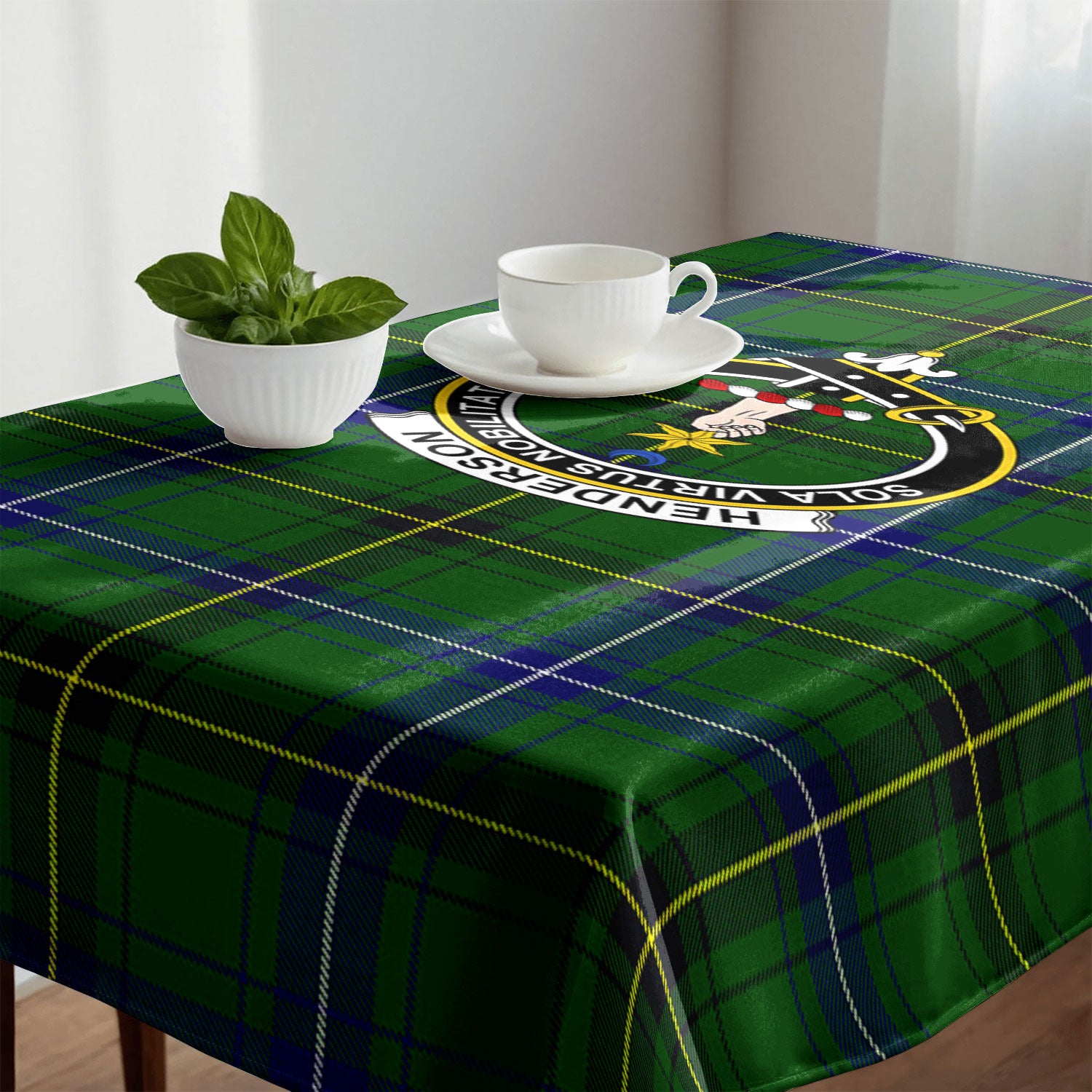 Henderson Modern Tartan Crest Tablecloth