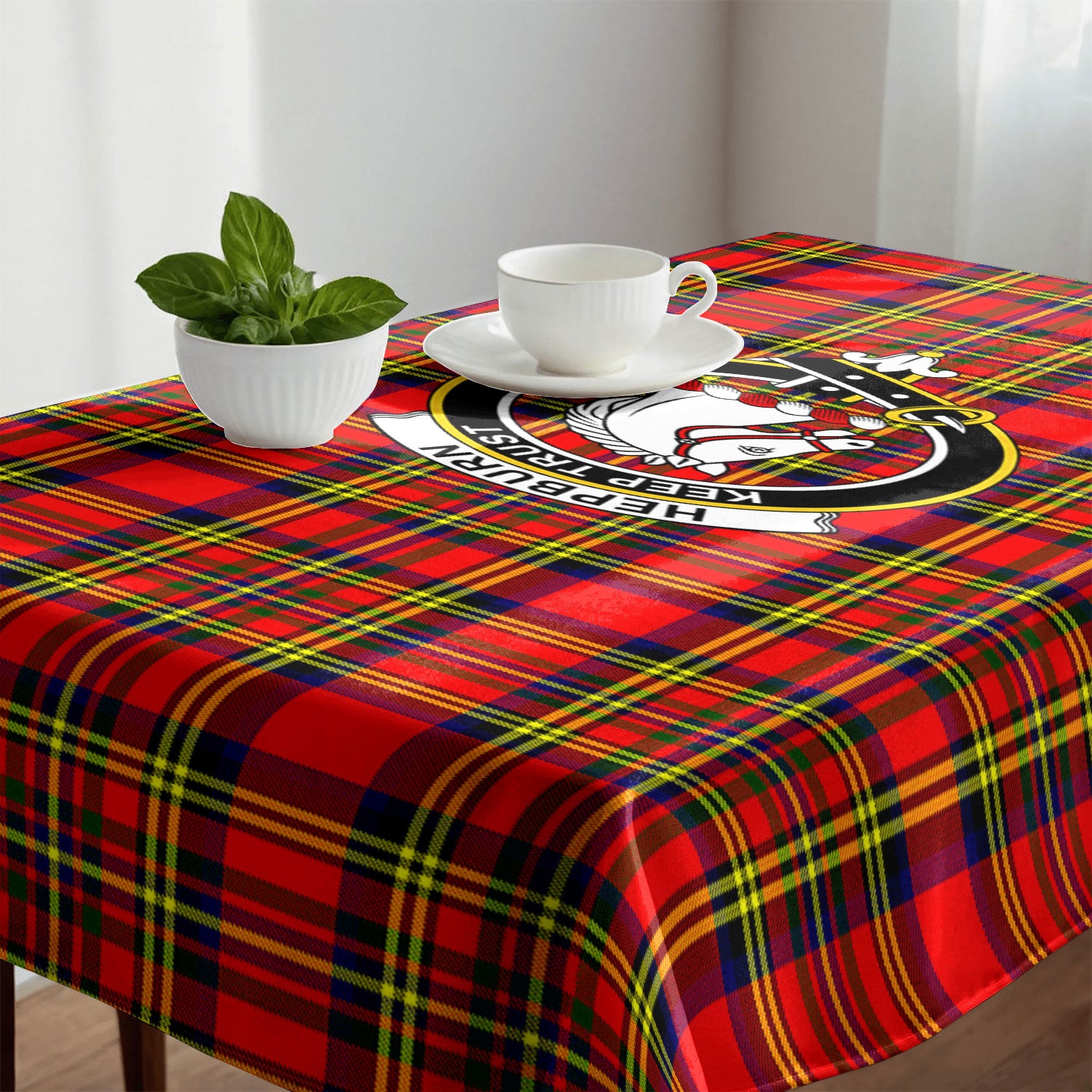 Hepburn Tartan Crest Tablecloth