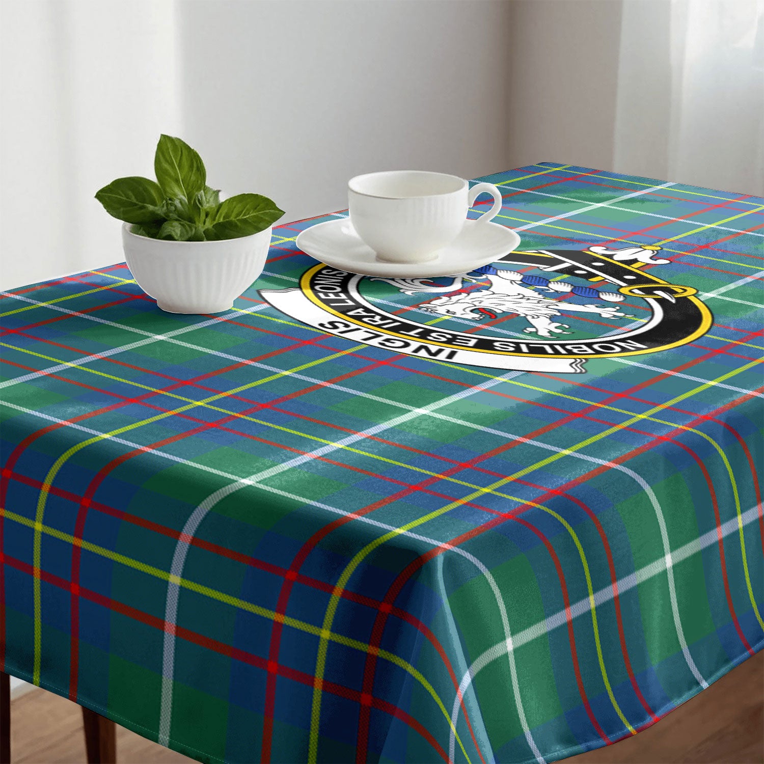 Inglis Ancient Tartan Crest Tablecloth