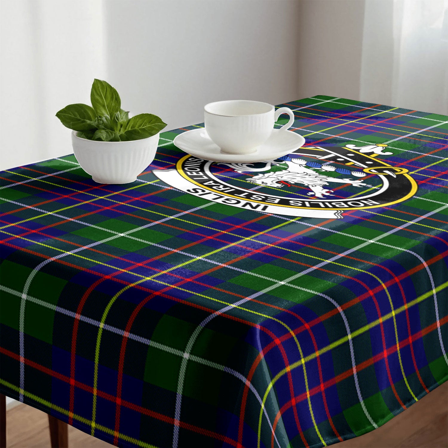 Inglis Modern Tartan Crest Tablecloth
