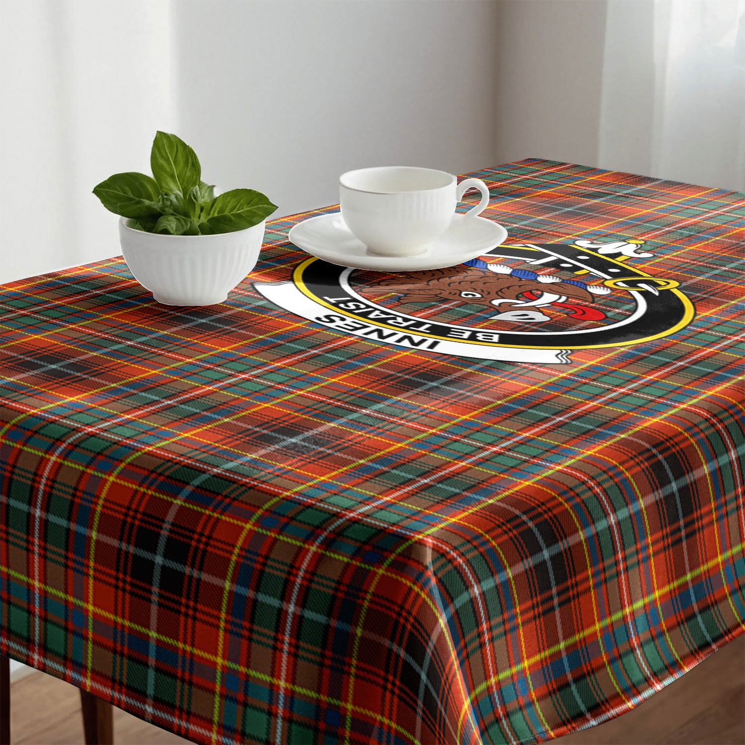 Innes Ancient Tartan Crest Tablecloth