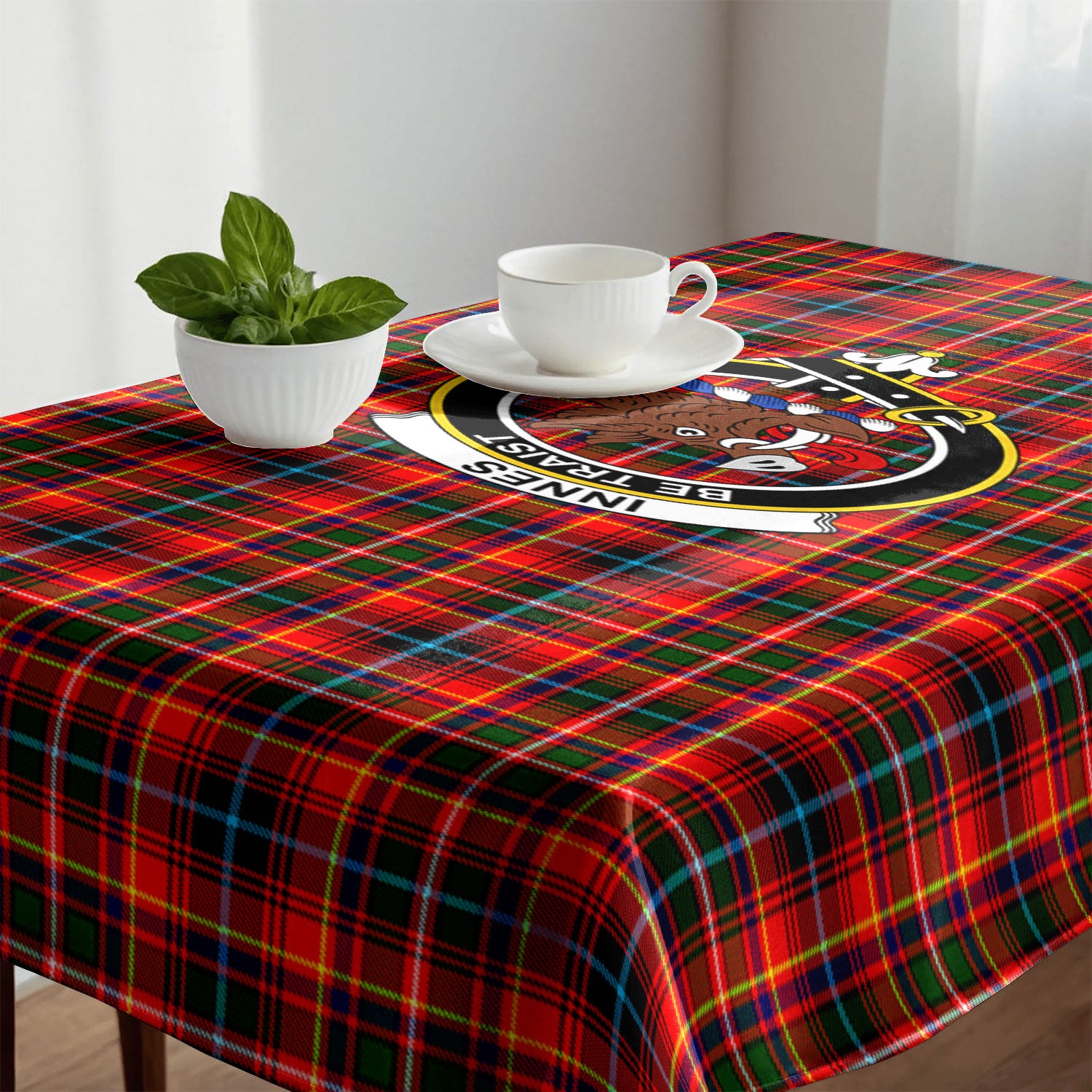 Innes Modern Tartan Crest Tablecloth