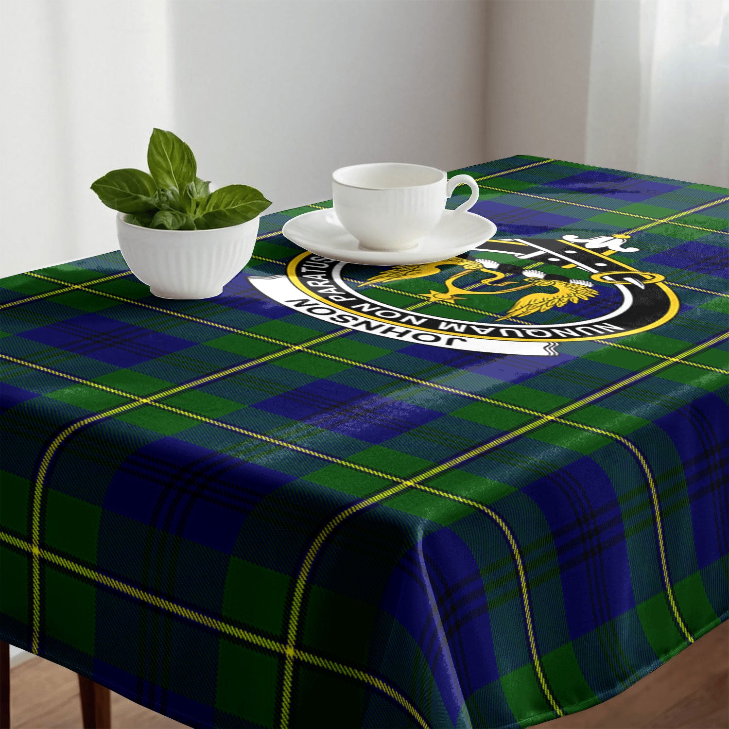 Johnson Modern Tartan Crest Tablecloth
