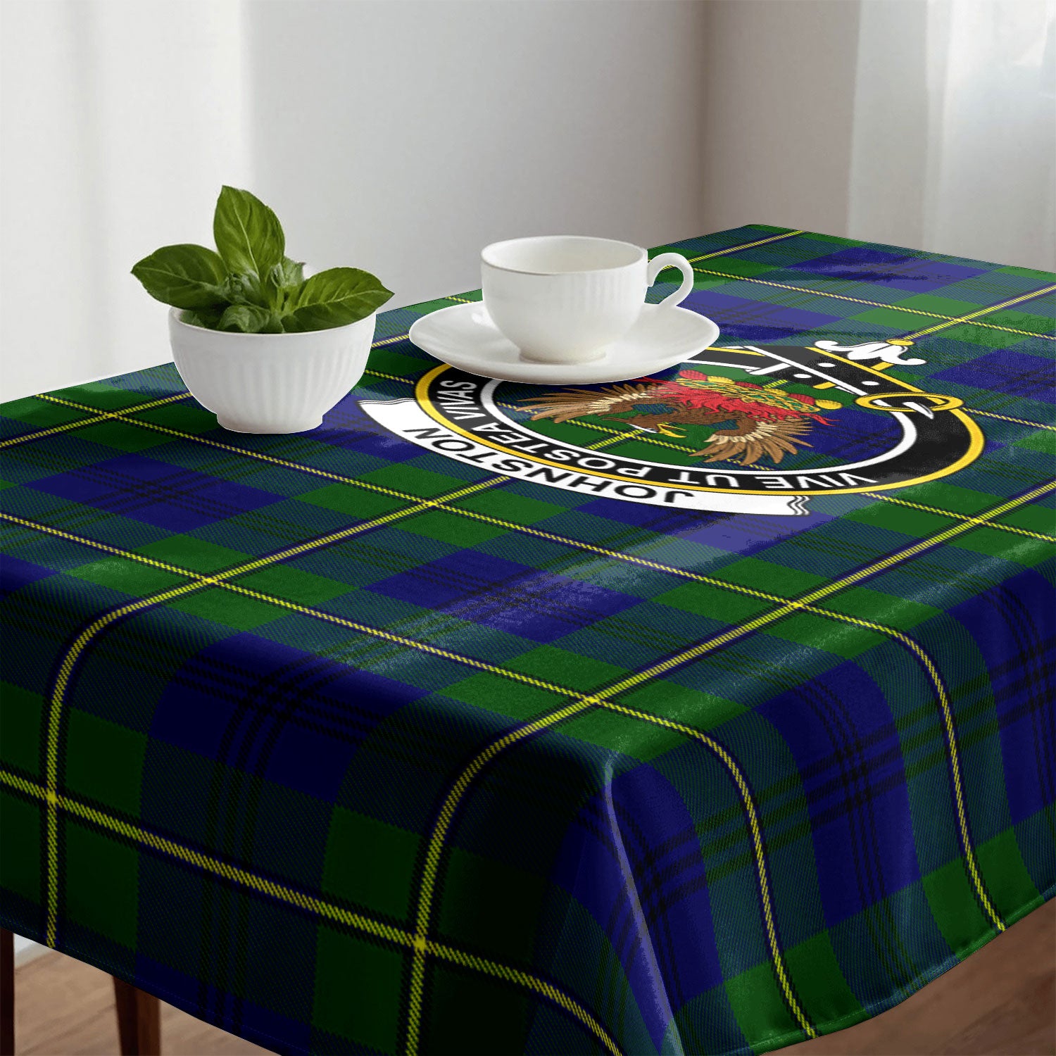 Johnston of Caskieben Tartan Crest Tablecloth