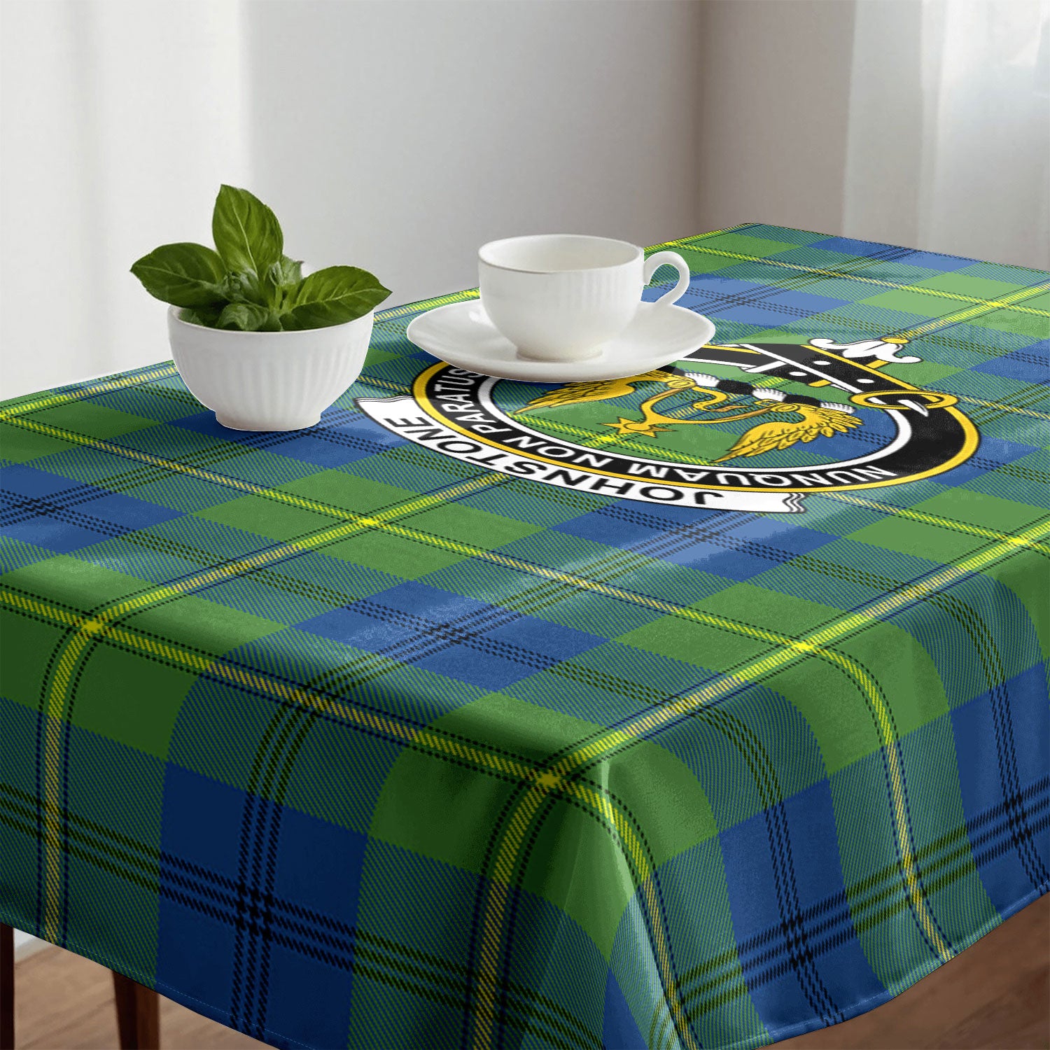 Johnstone Ancient Tartan Crest Tablecloth