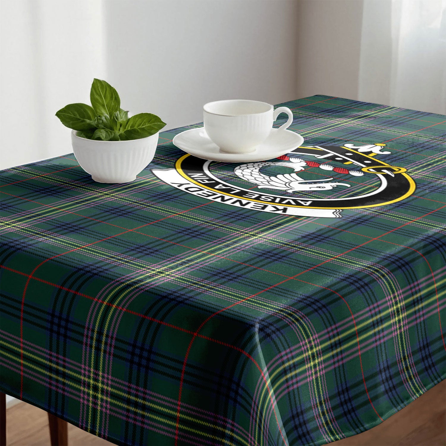 Kennedy Modern Tartan Crest Tablecloth