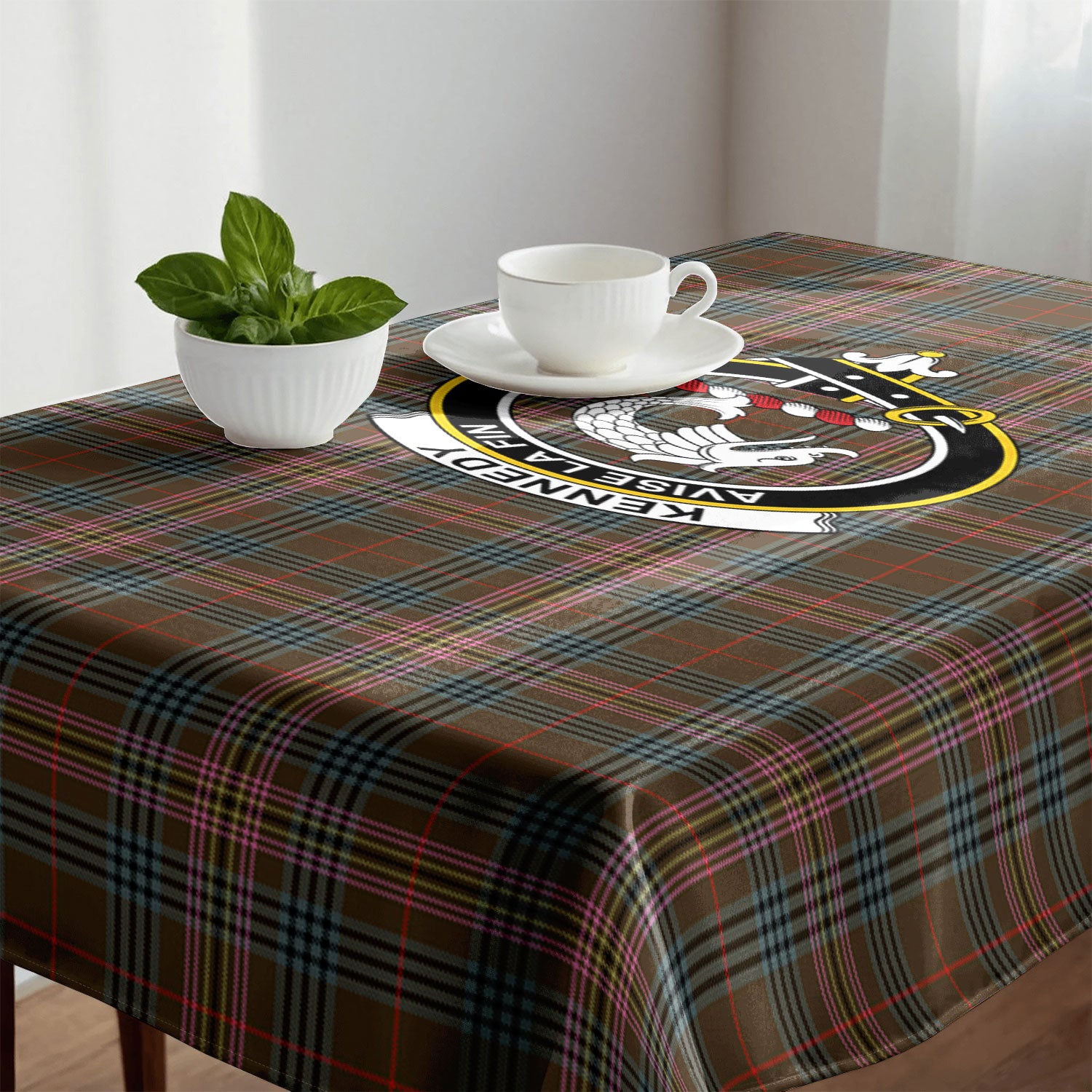 Kennedy Weathered Tartan Crest Tablecloth