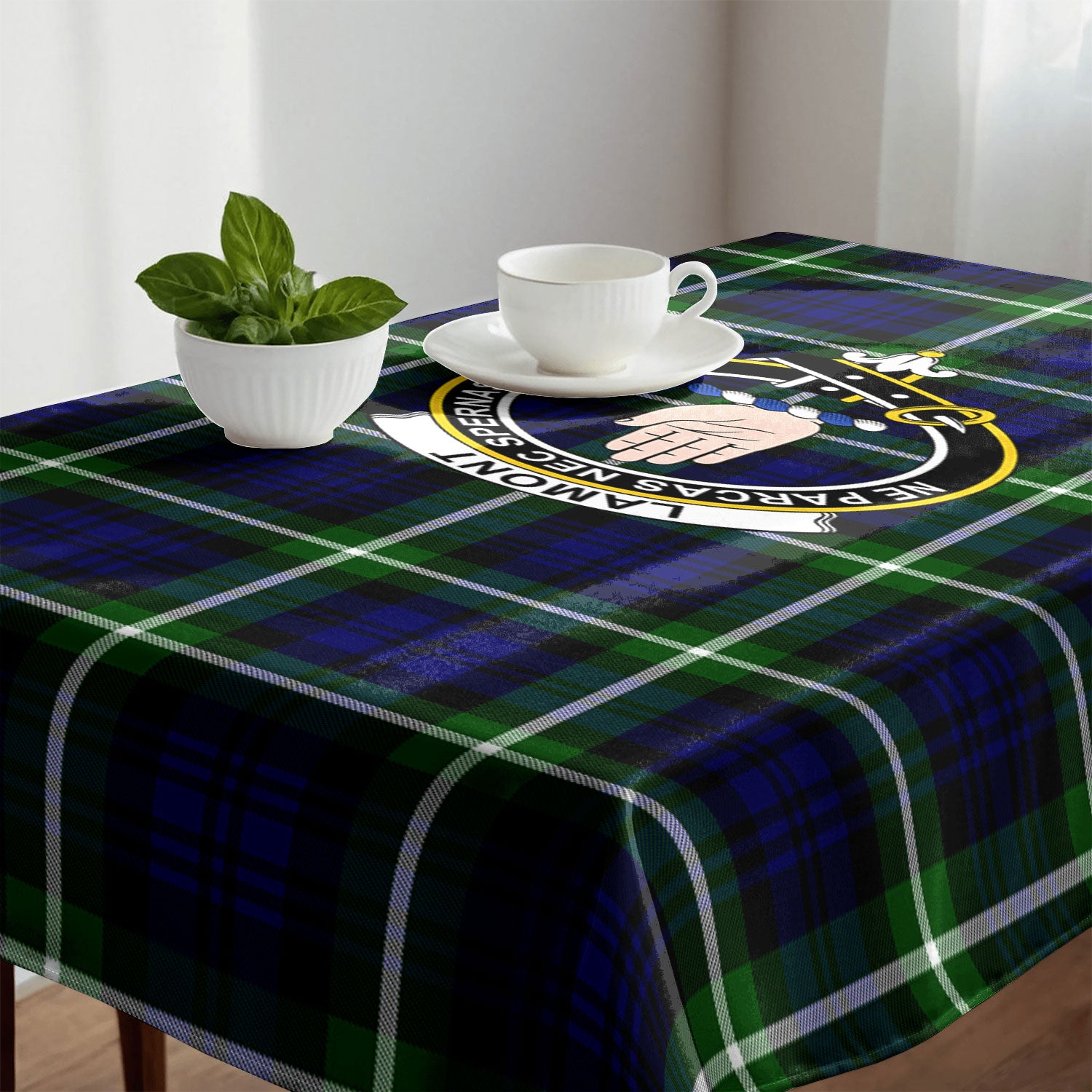 Lamont Modern Tartan Crest Tablecloth