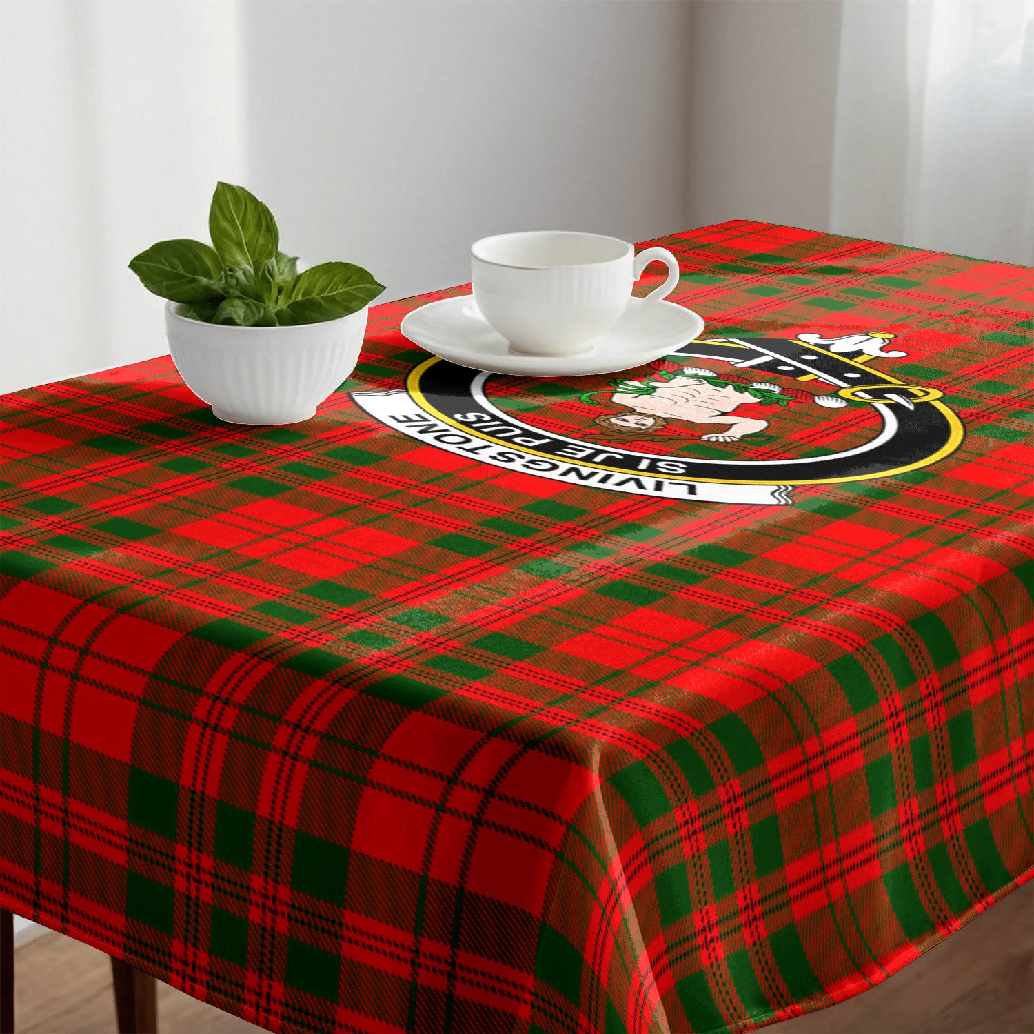 Livingstone Tartan Crest Tablecloth