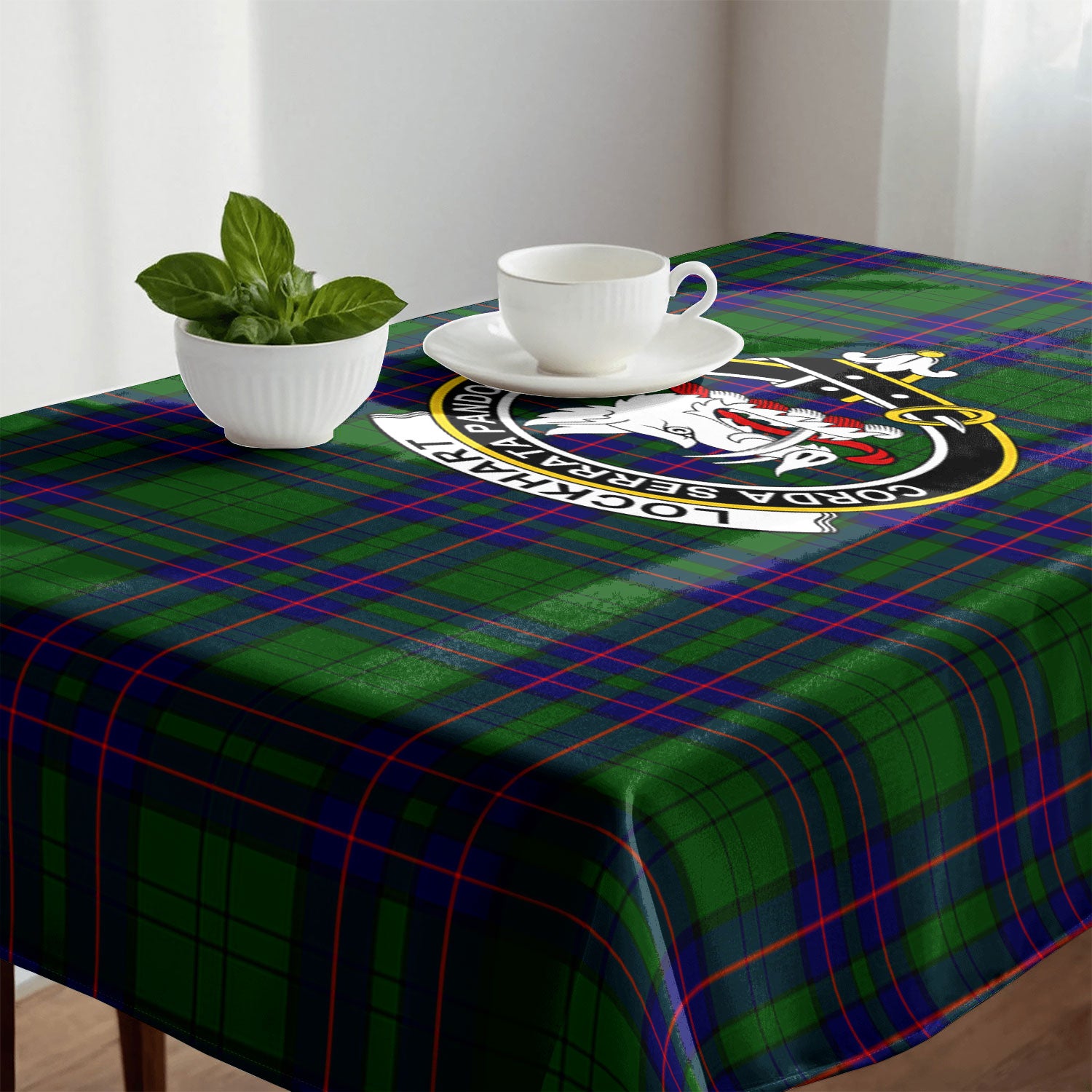 Lockhart Modern Tartan Crest Tablecloth