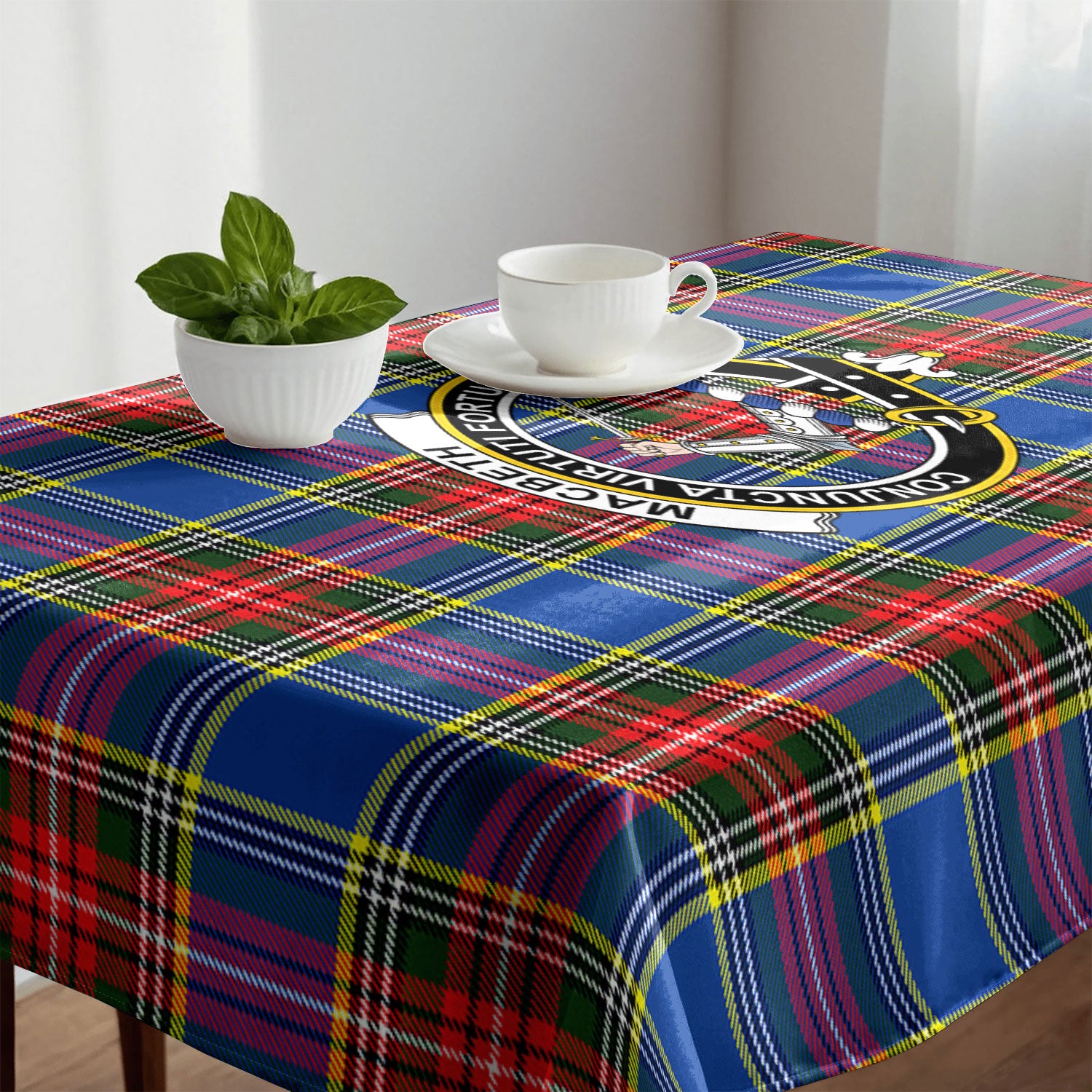 MacBeth Modern Tartan Crest Tablecloth
