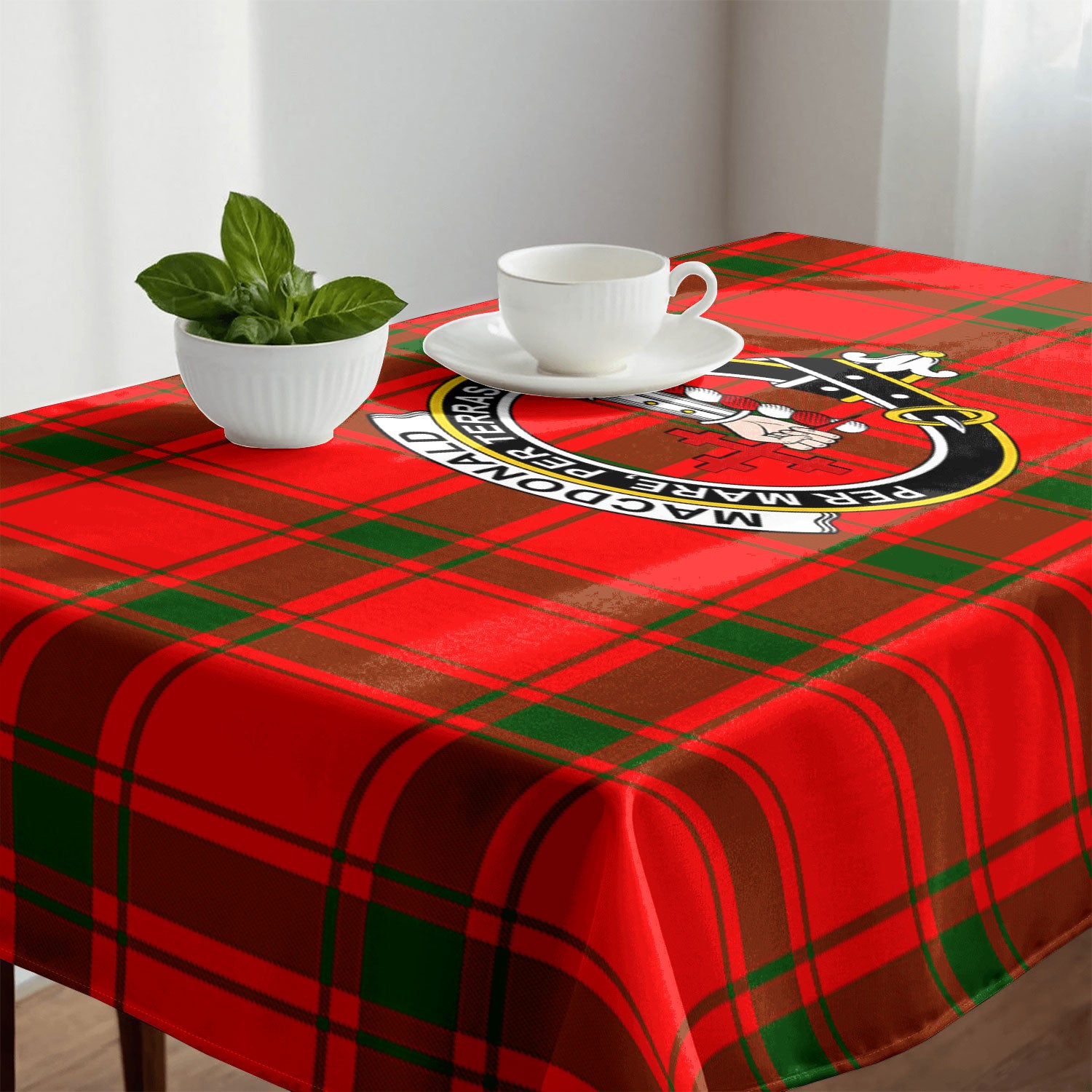 MacDonald of Sleat Tartan Crest Tablecloth