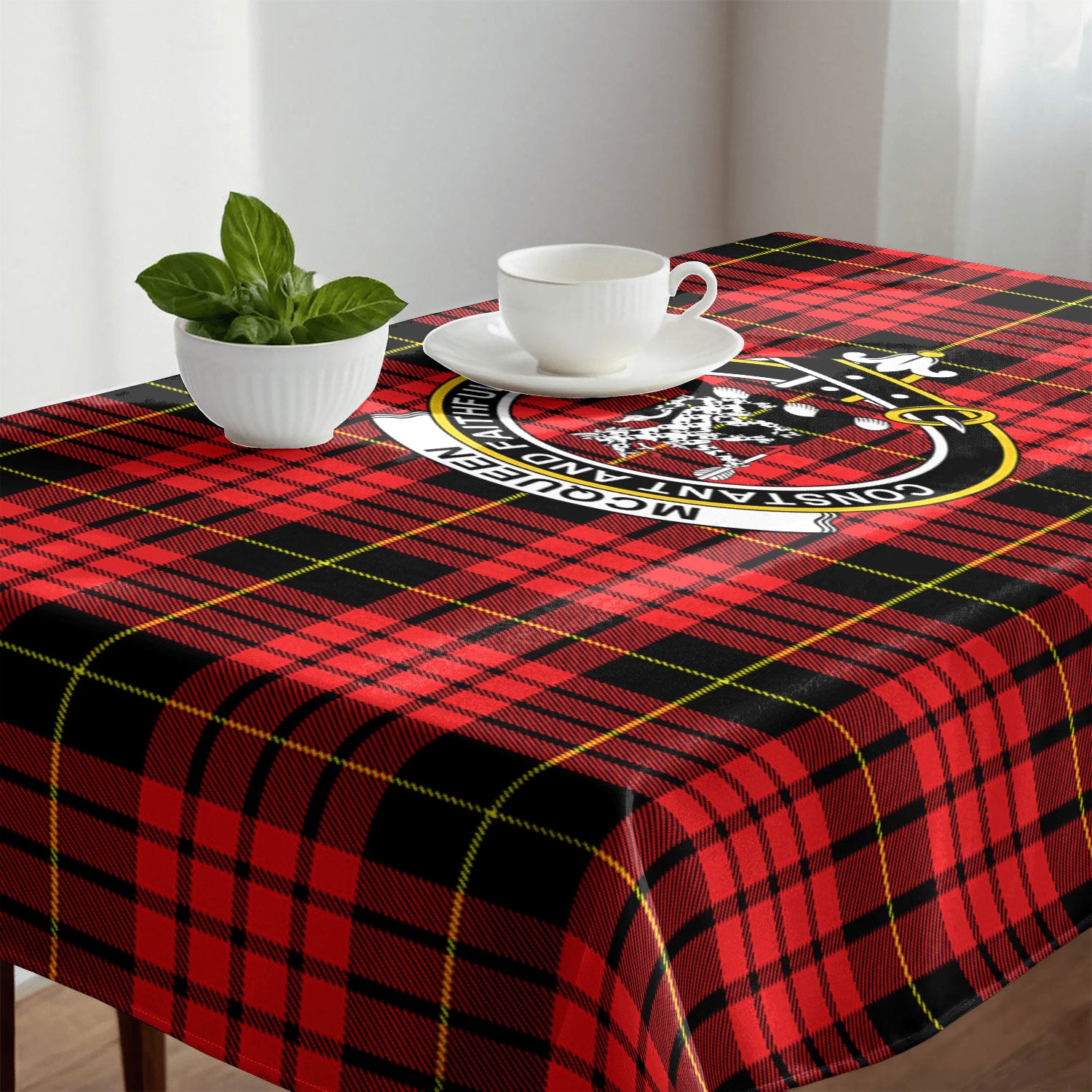 McQueen Modern Tartan Crest Tablecloth