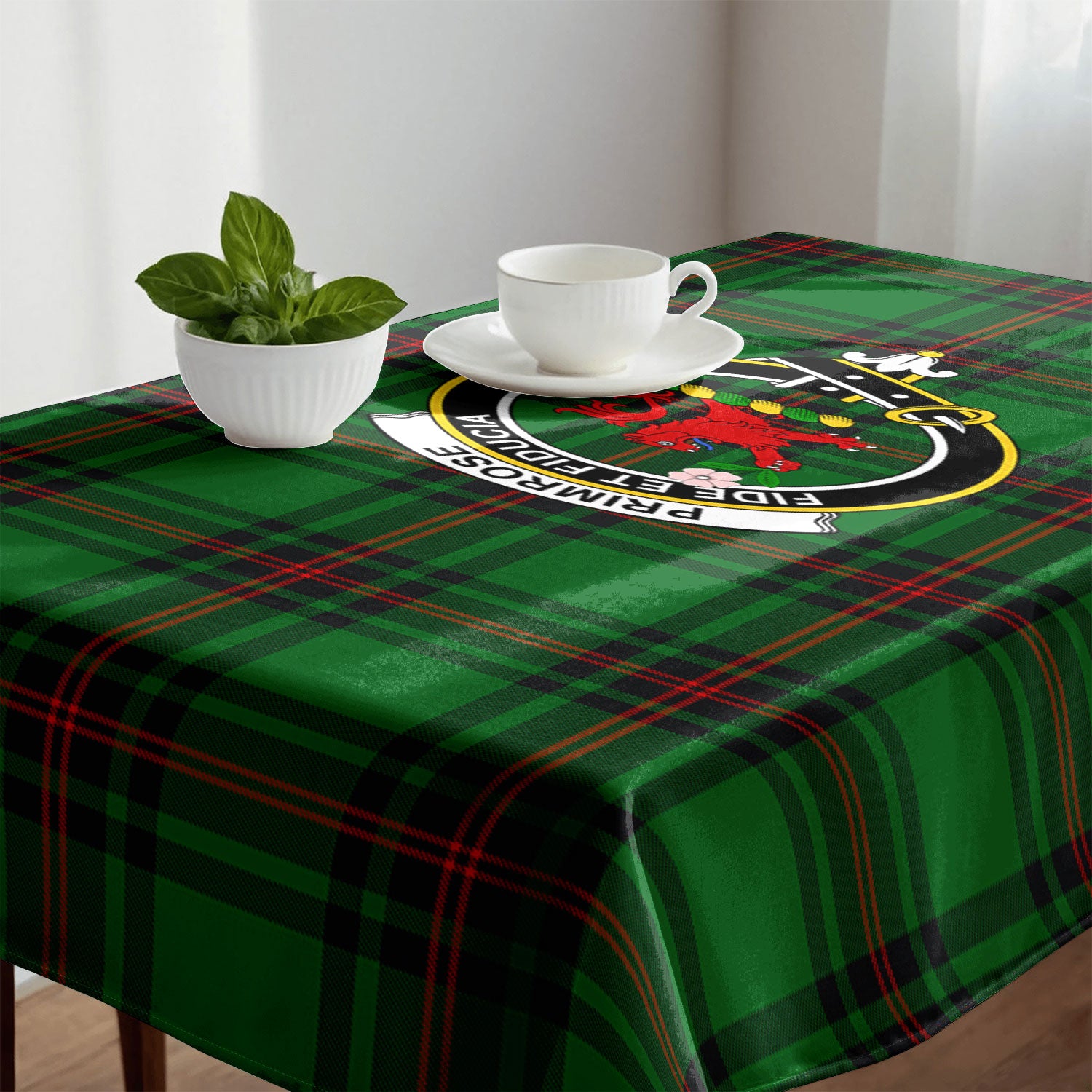Primrose Tartan Crest Tablecloth