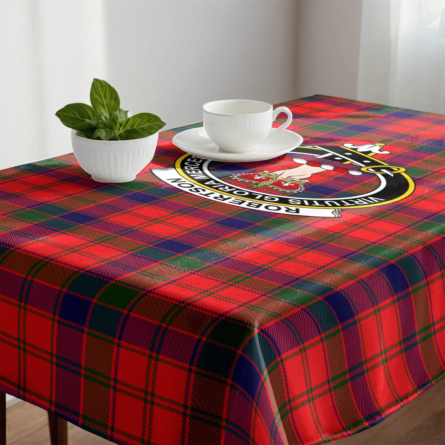 Robertson Modern Tartan Crest Tablecloth