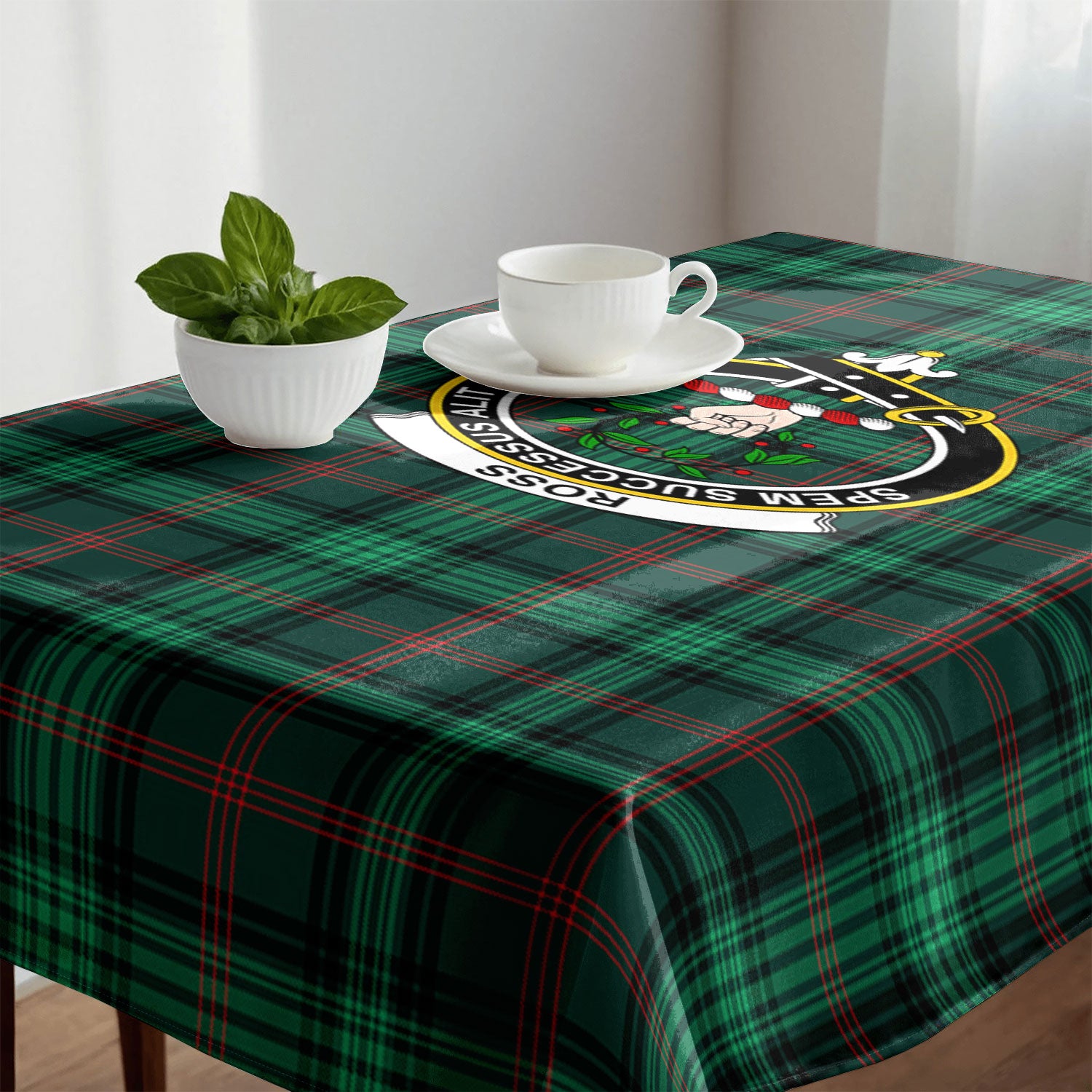 Ross Hunting Modern Tartan Crest Tablecloth