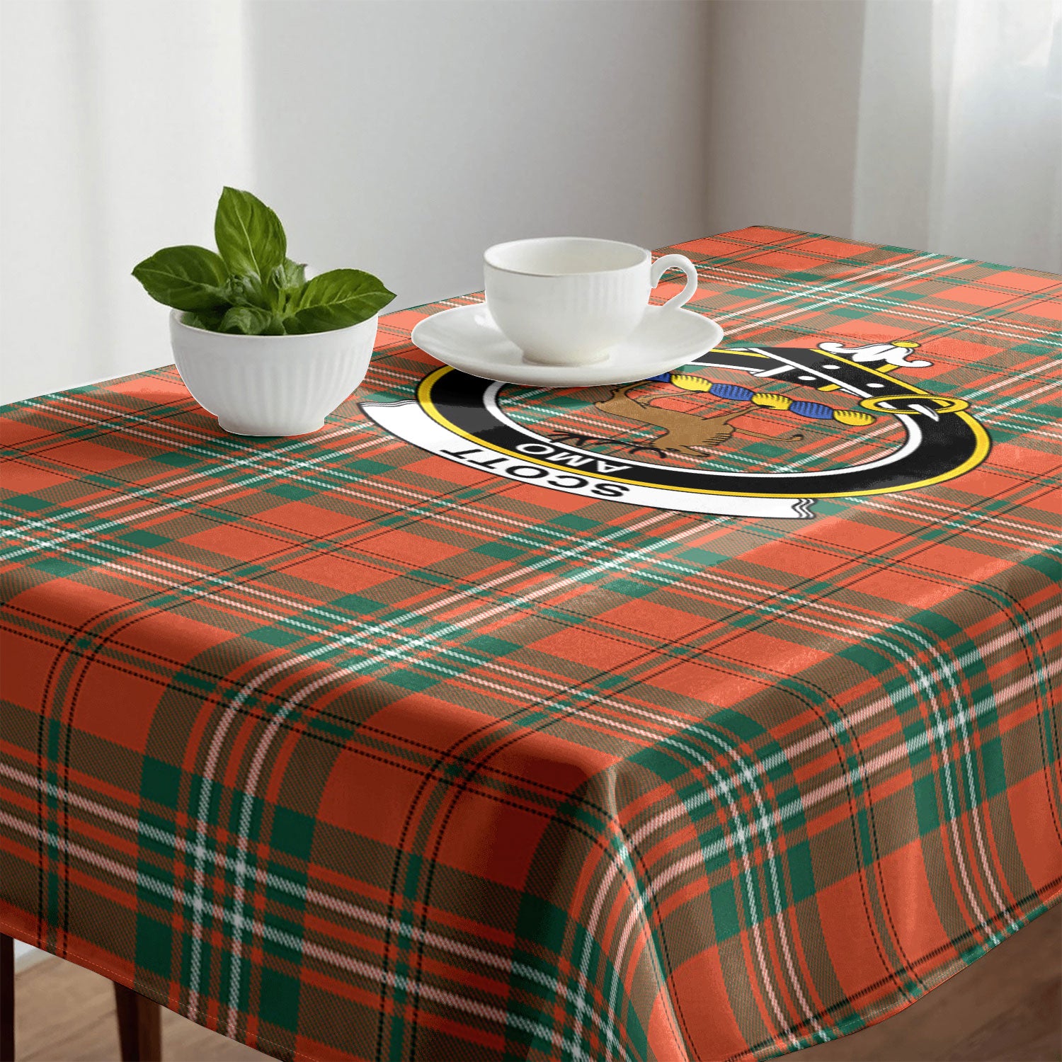Scott Ancient Tartan Crest Tablecloth