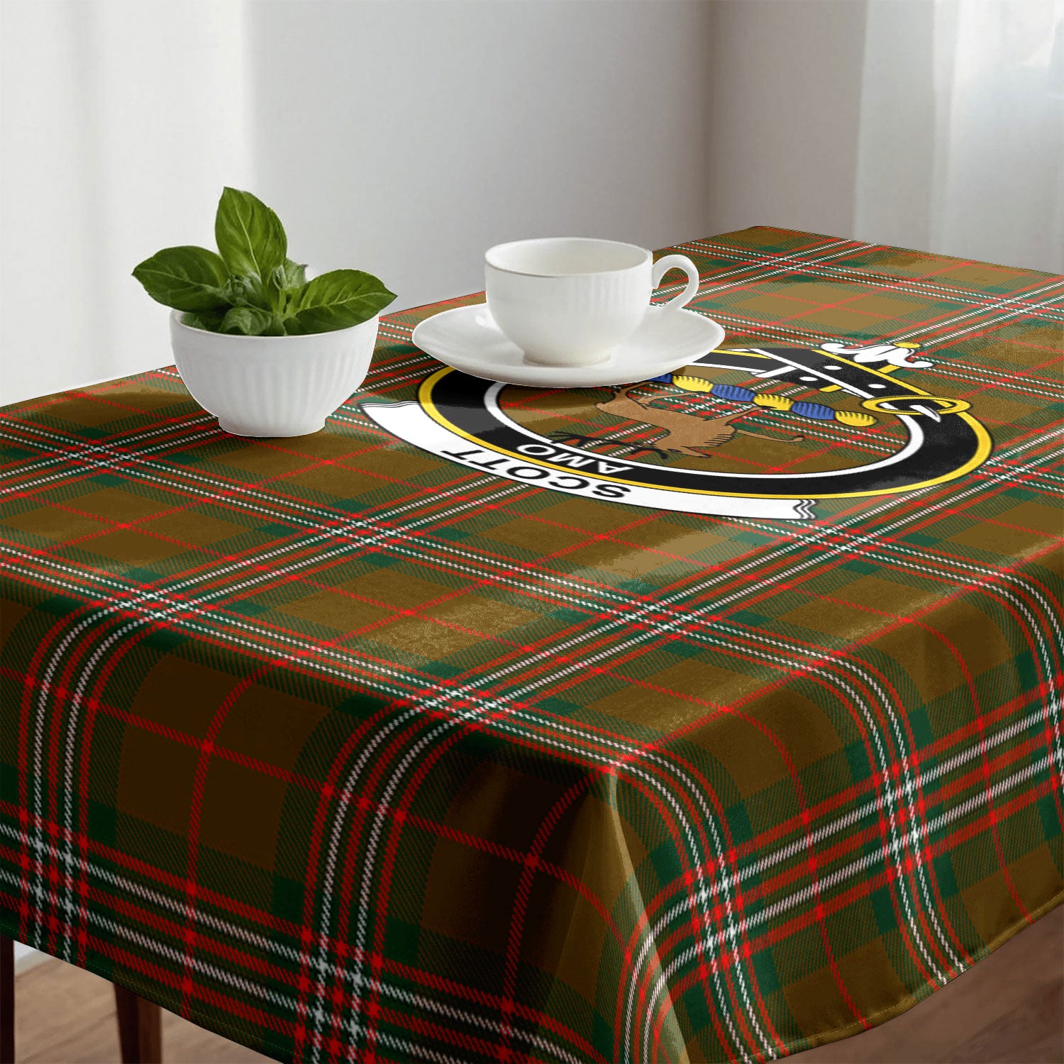 Scott Brown Modern Tartan Crest Tablecloth