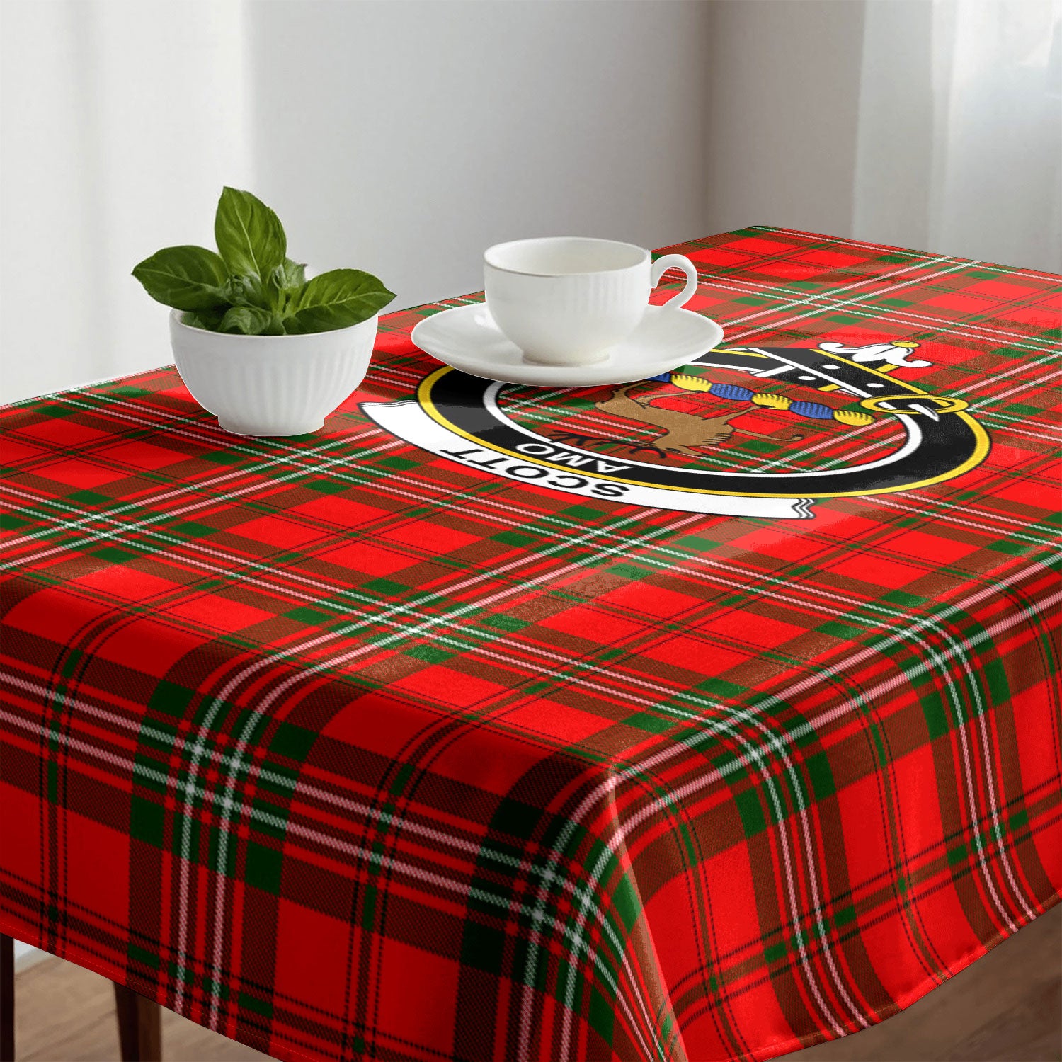 Scott Modern Tartan Crest Tablecloth