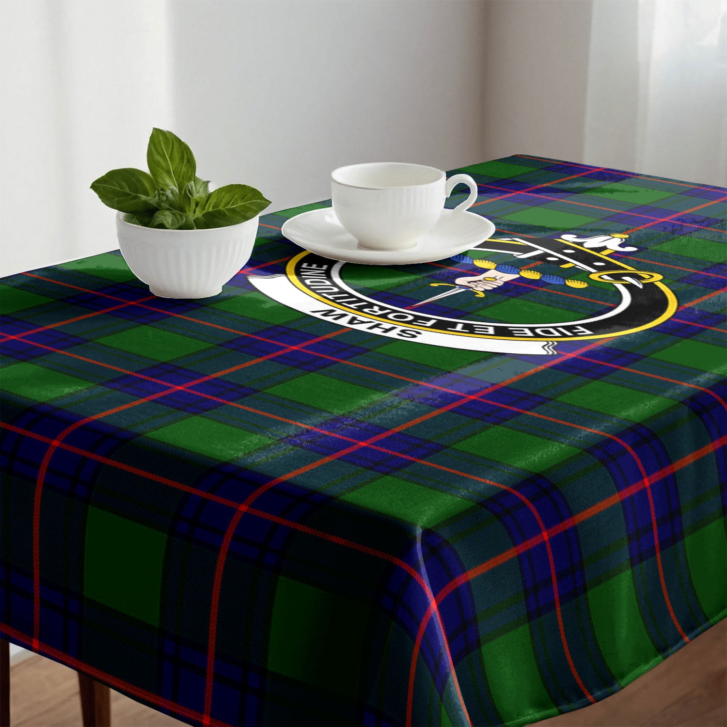 Shaw Modern Tartan Crest Tablecloth