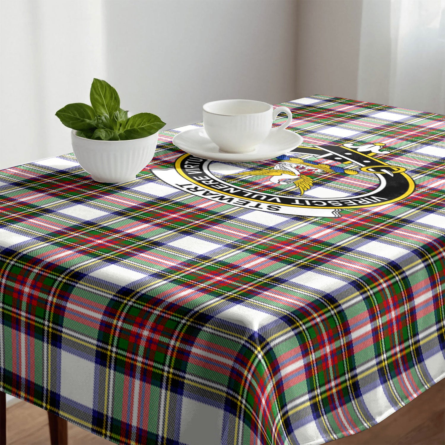 Stewart Dress Modern Tartan Crest Tablecloth