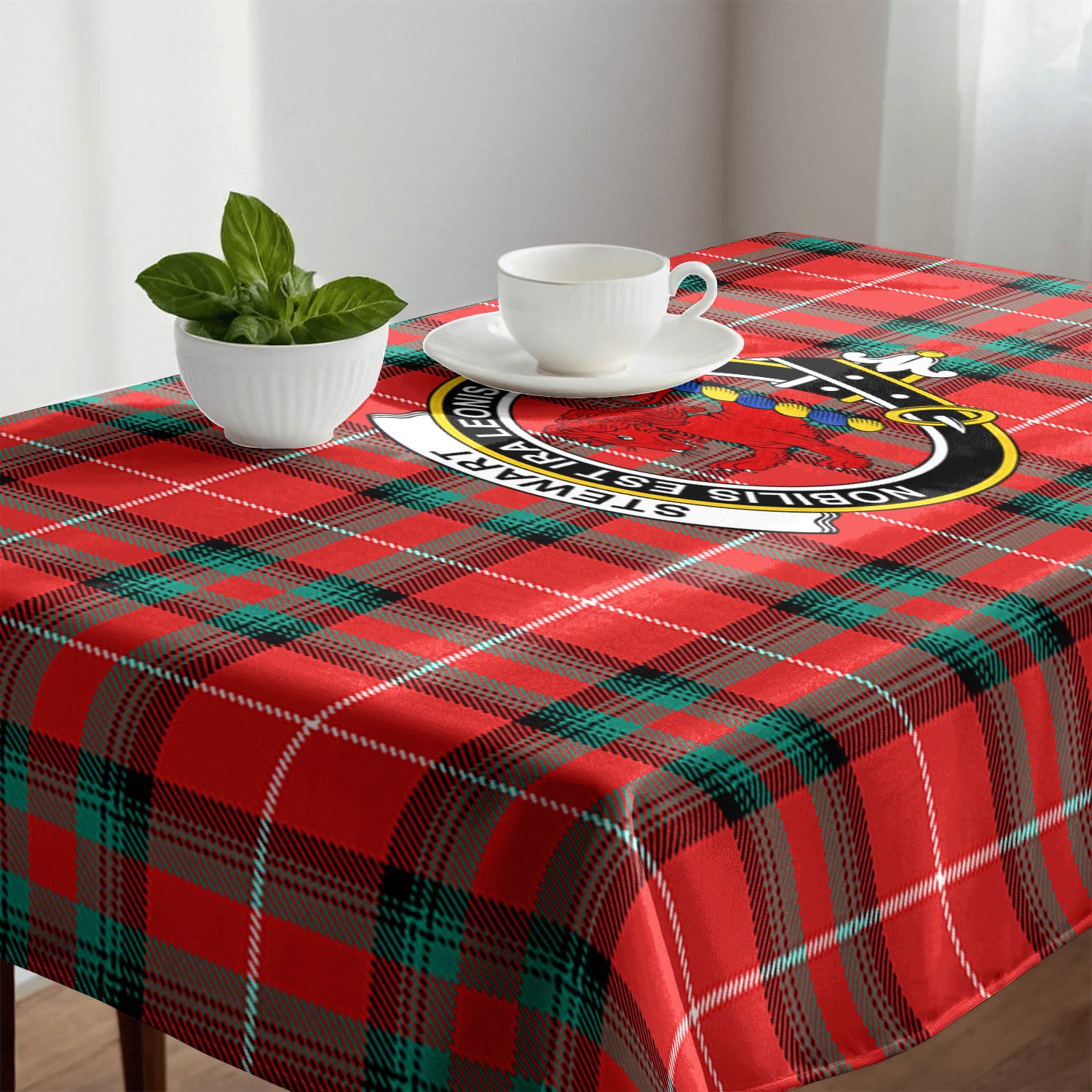 Stewart (Stuart) of Bute Tartan Crest Tablecloth